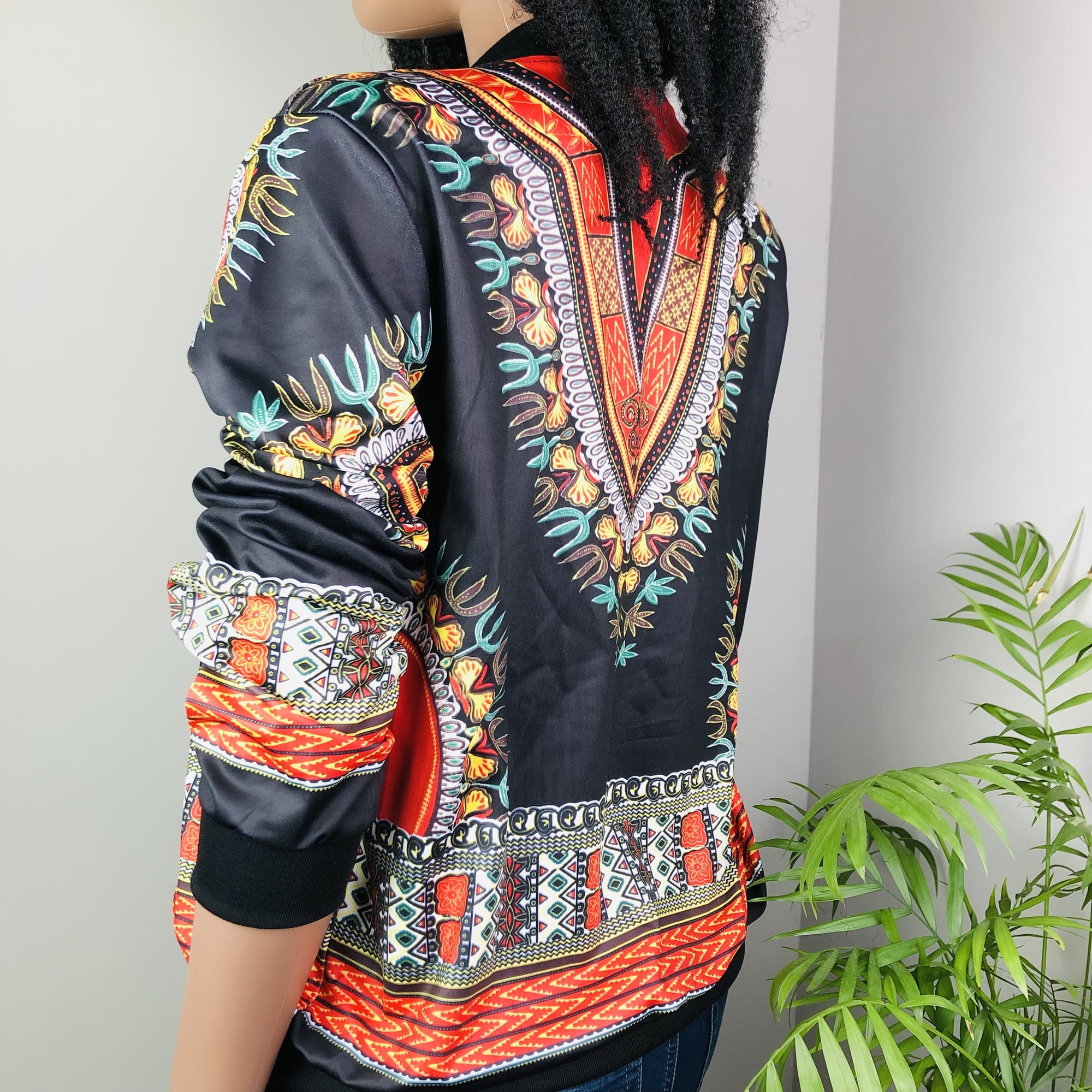 Dashiki Lightweight Bomber Jacket - black - Image 11