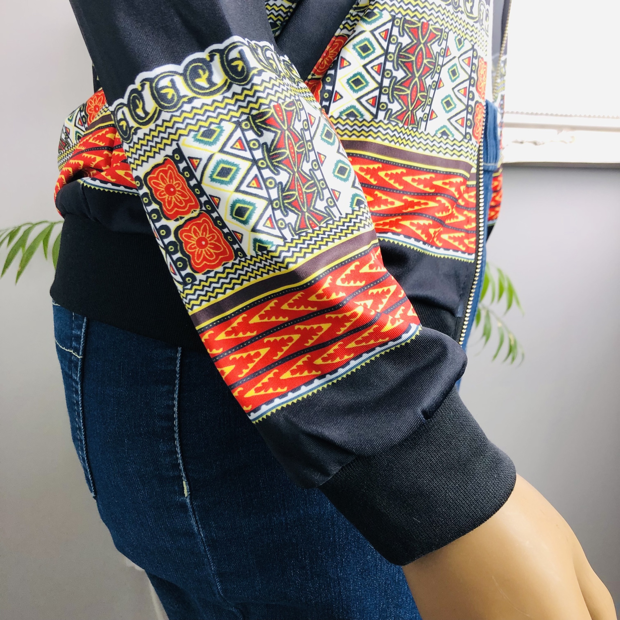 Dashiki Lightweight Bomber Jacket - black - Image 3