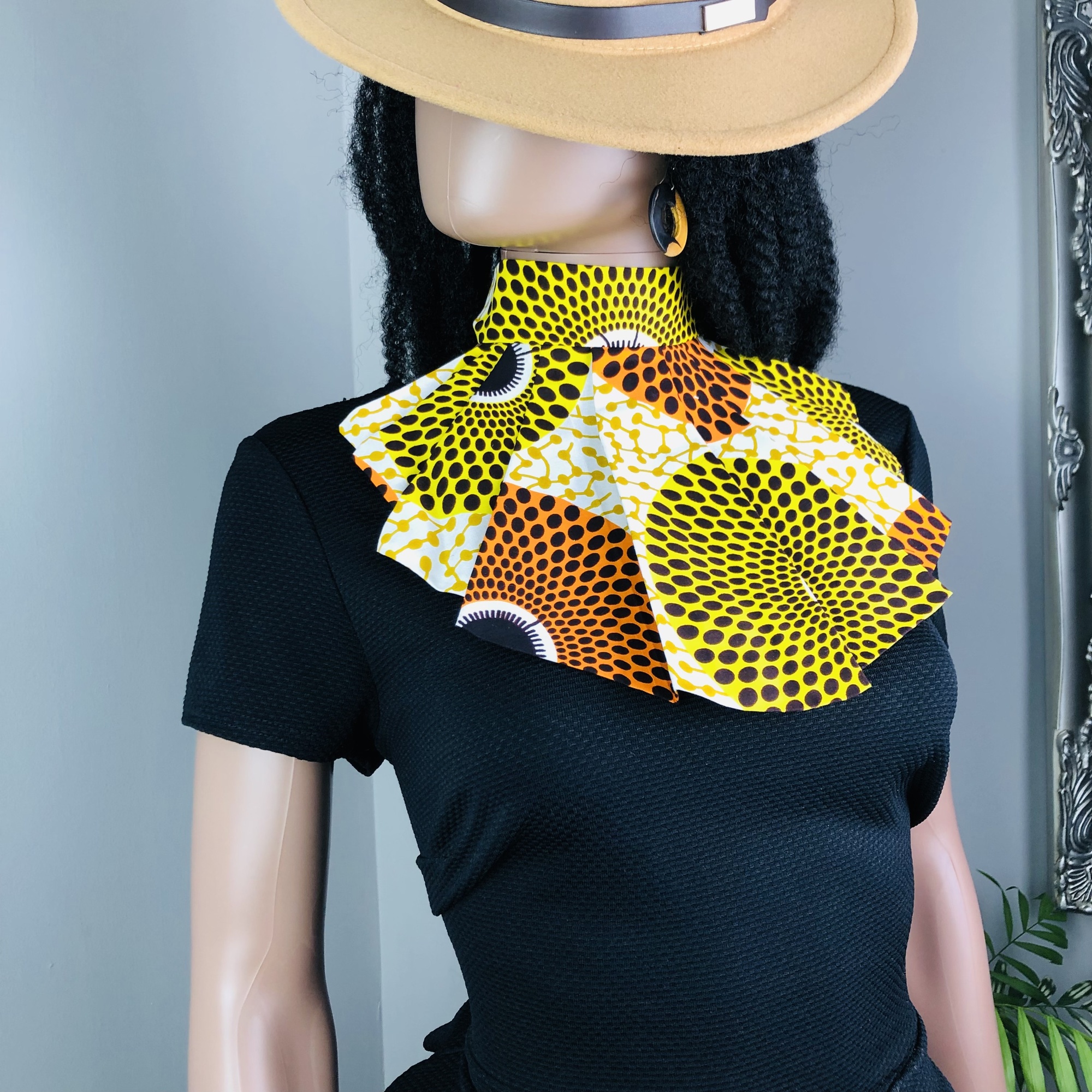 Duara Style-fix Ladies African Print Jabot Neckpiece - Image 6