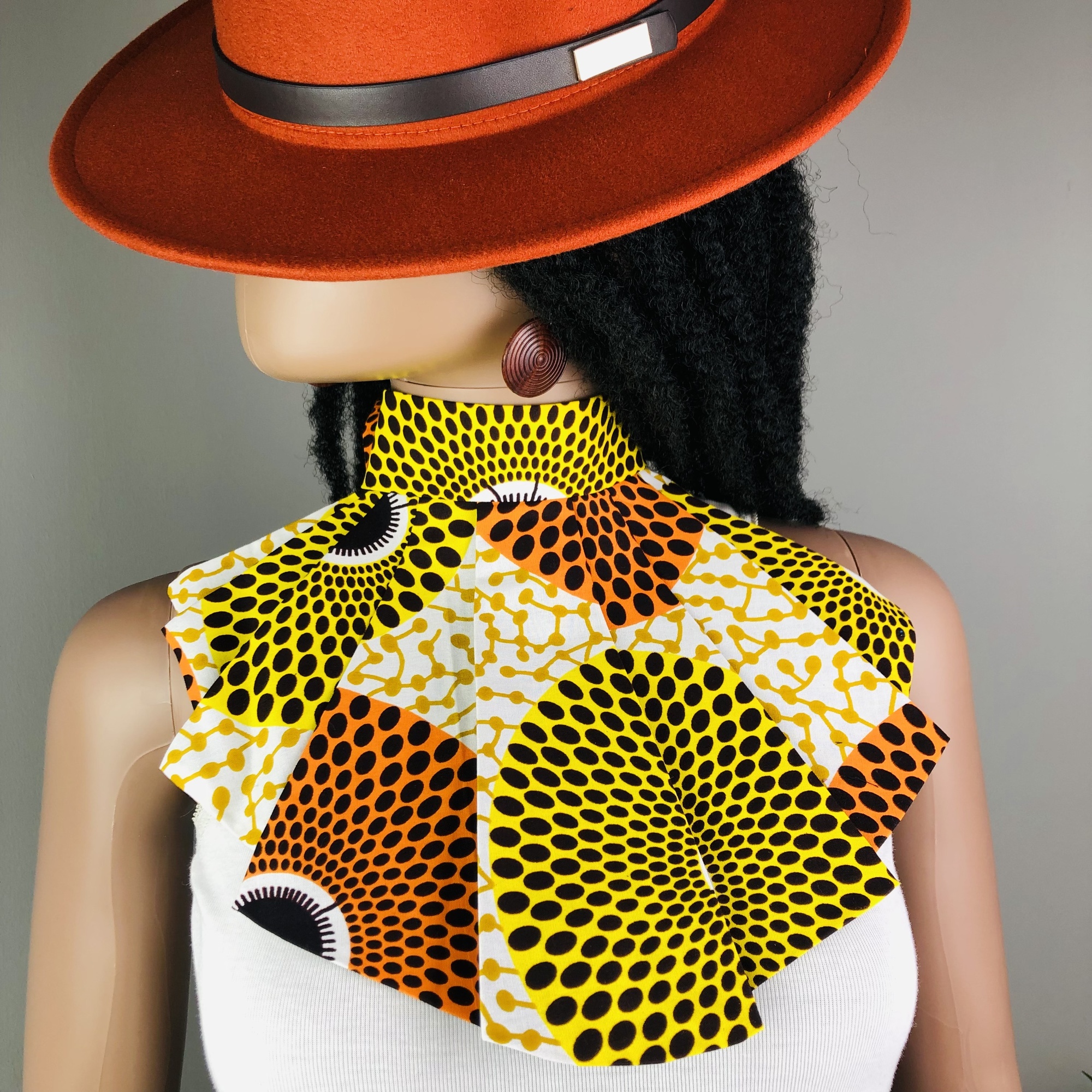 Duara Style-fix Ladies African Print Jabot Neckpiece - Image 7