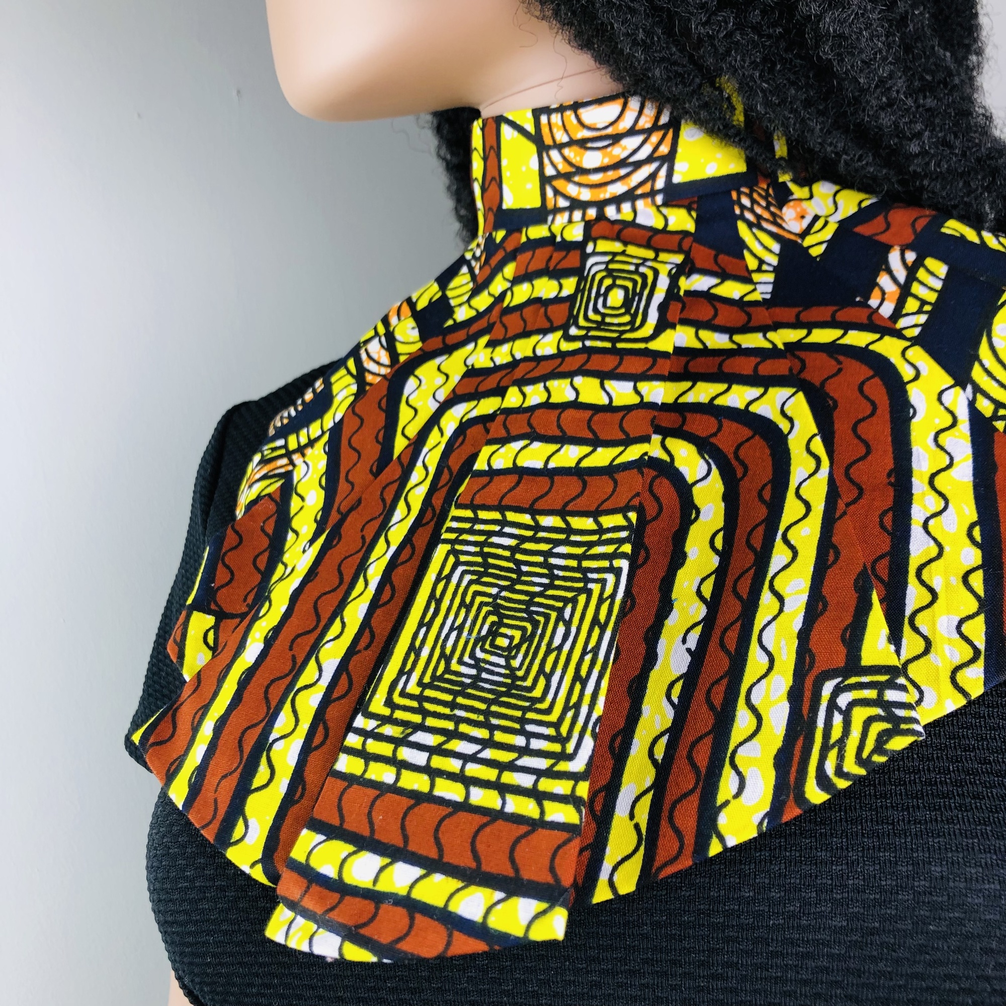 Esinsundu Style-fix Ladies African Print Jabot Neckpiece - Image 4