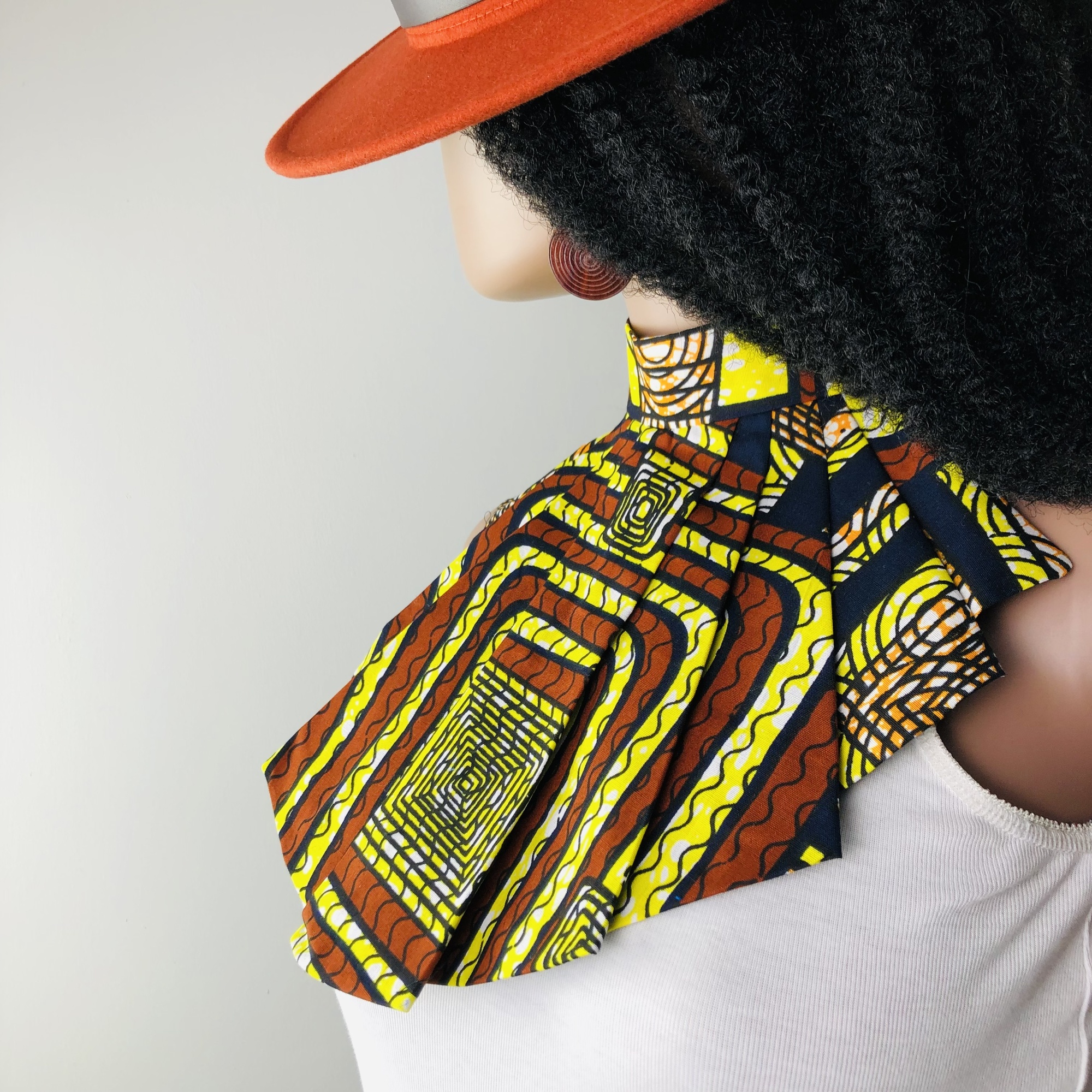 Esinsundu Style-fix Ladies African Print Jabot Neckpiece - Image 8
