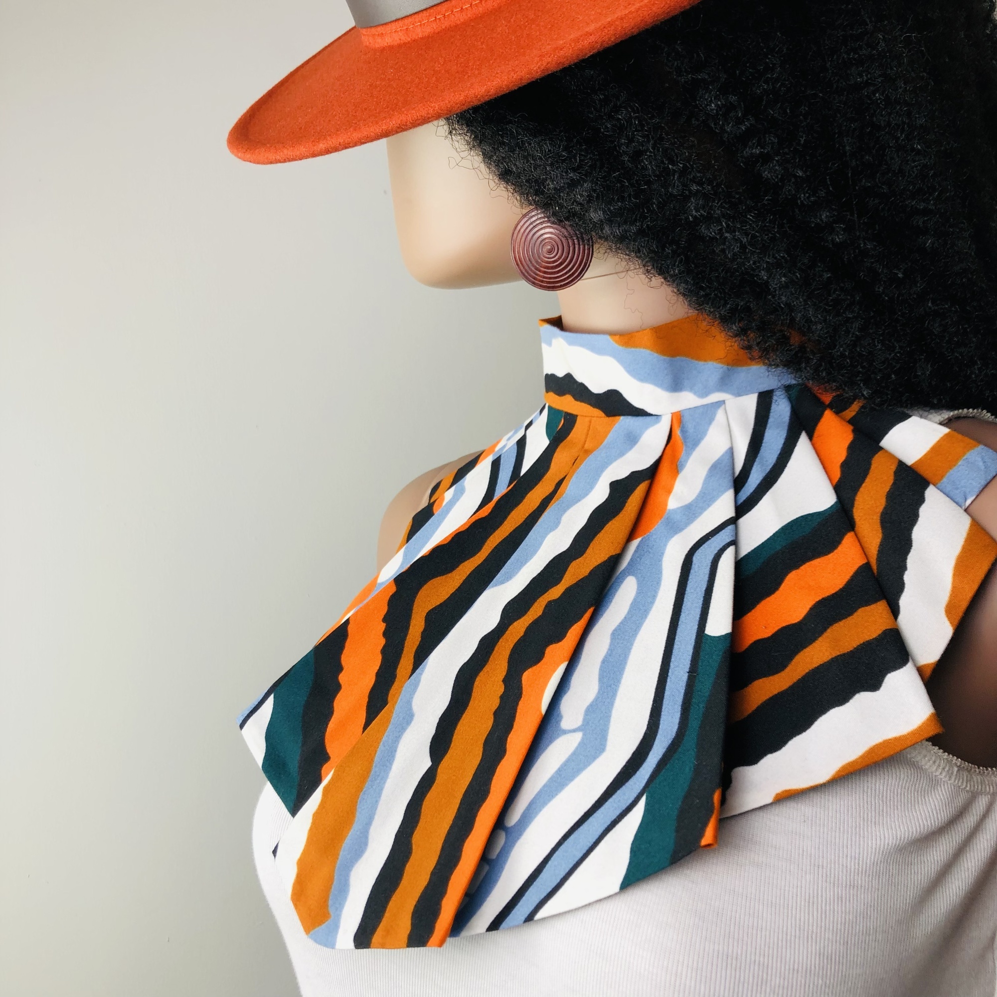 Matope Style-fix Ladies African Print Jabot Neckpiece - Image 6