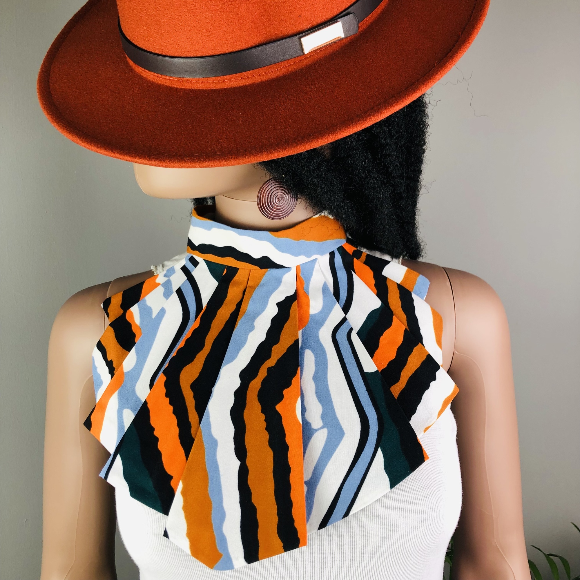 Matope Style-fix Ladies African Print Jabot Neckpiece - Image 5