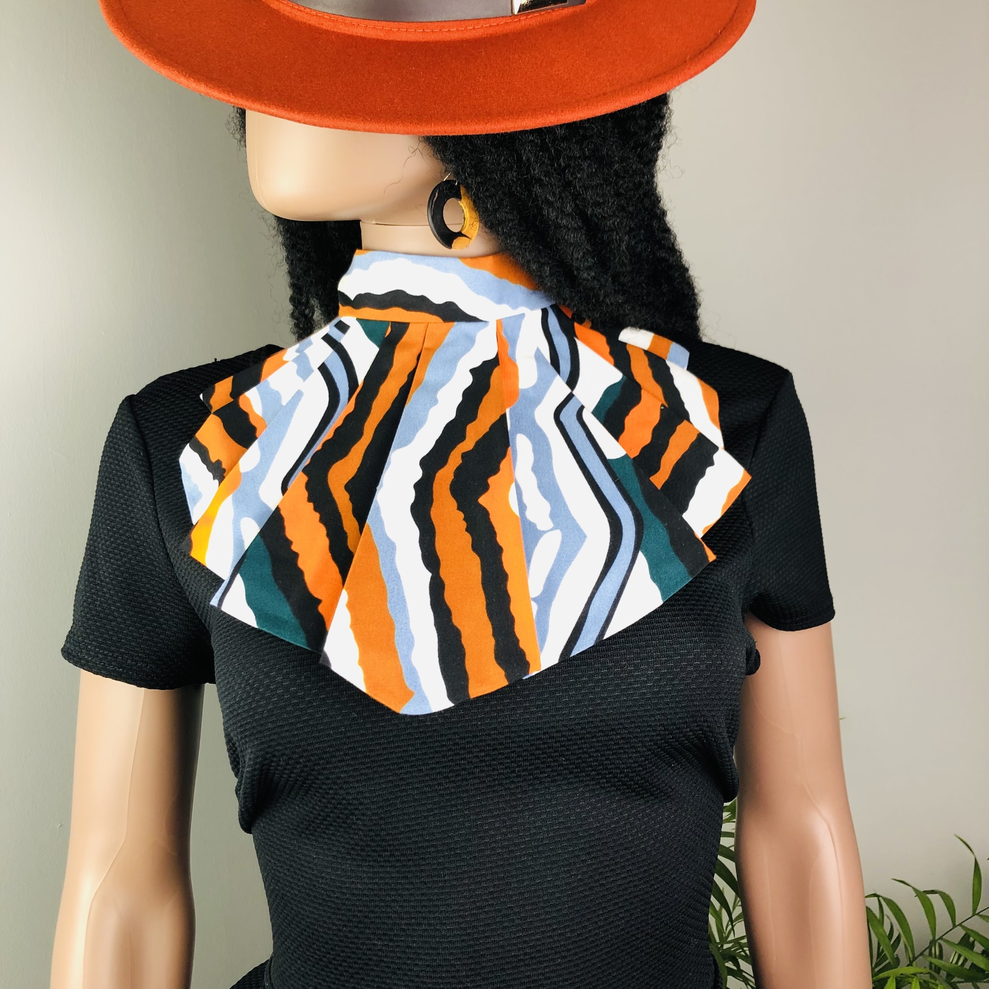 Matope Style-fix Ladies African Print Jabot Neckpiece - Image 4