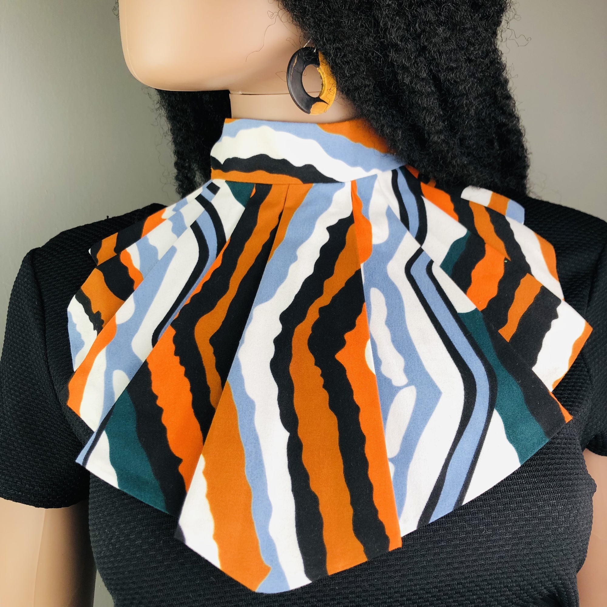 Matope Style-fix Ladies African Print Jabot Neckpiece - Image 3