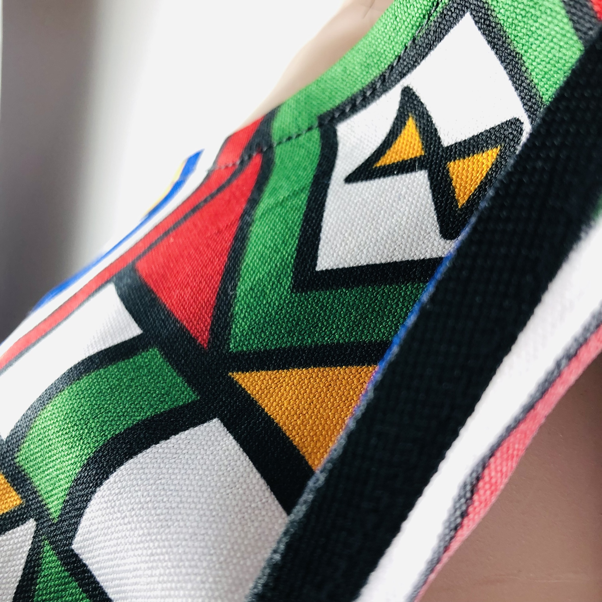Ndebele Print Red Sleeveless Top with Back neckline slit fastener  - Image 9