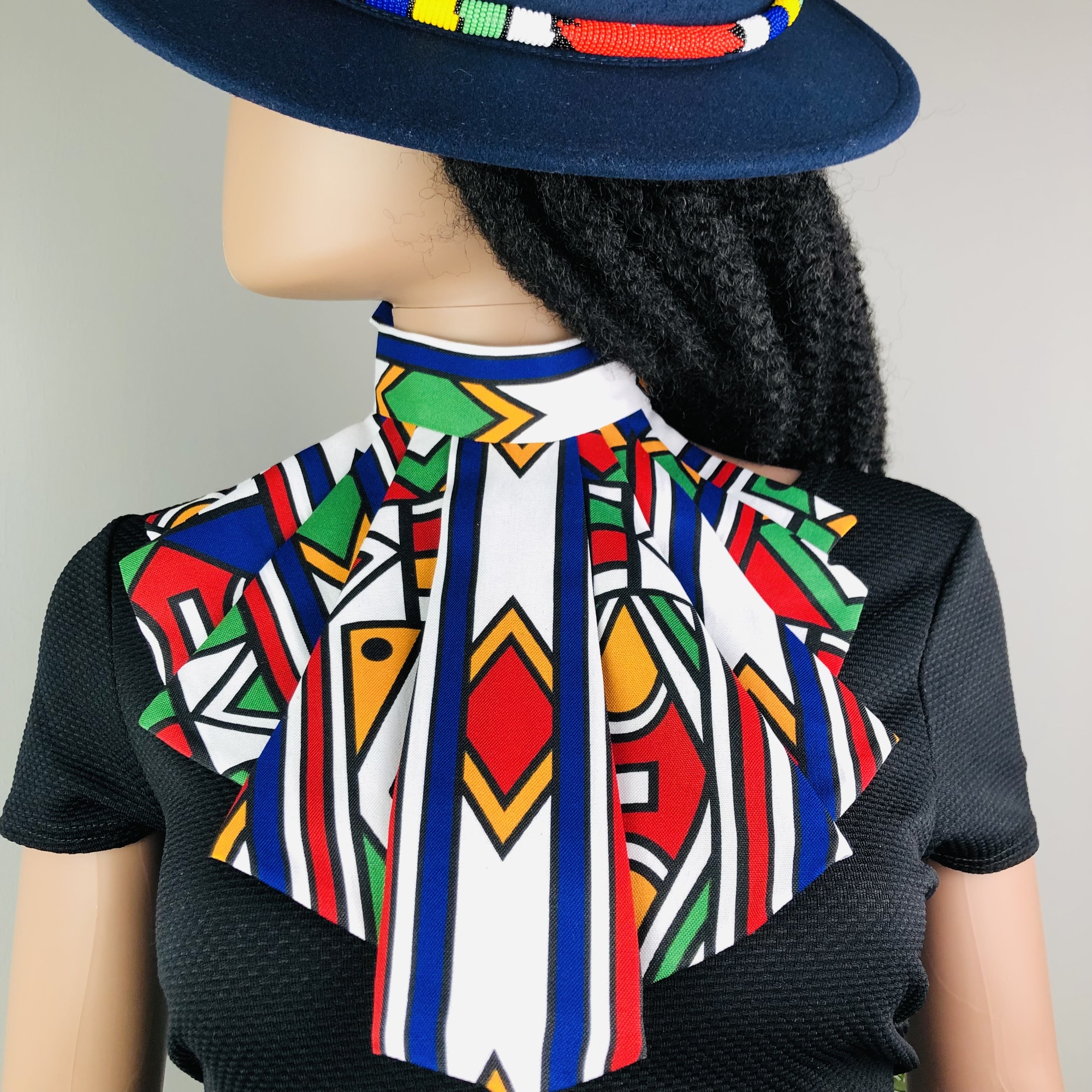 Ndebele Style-fix Ladies African Print Jabot Neckpiece - Image 3