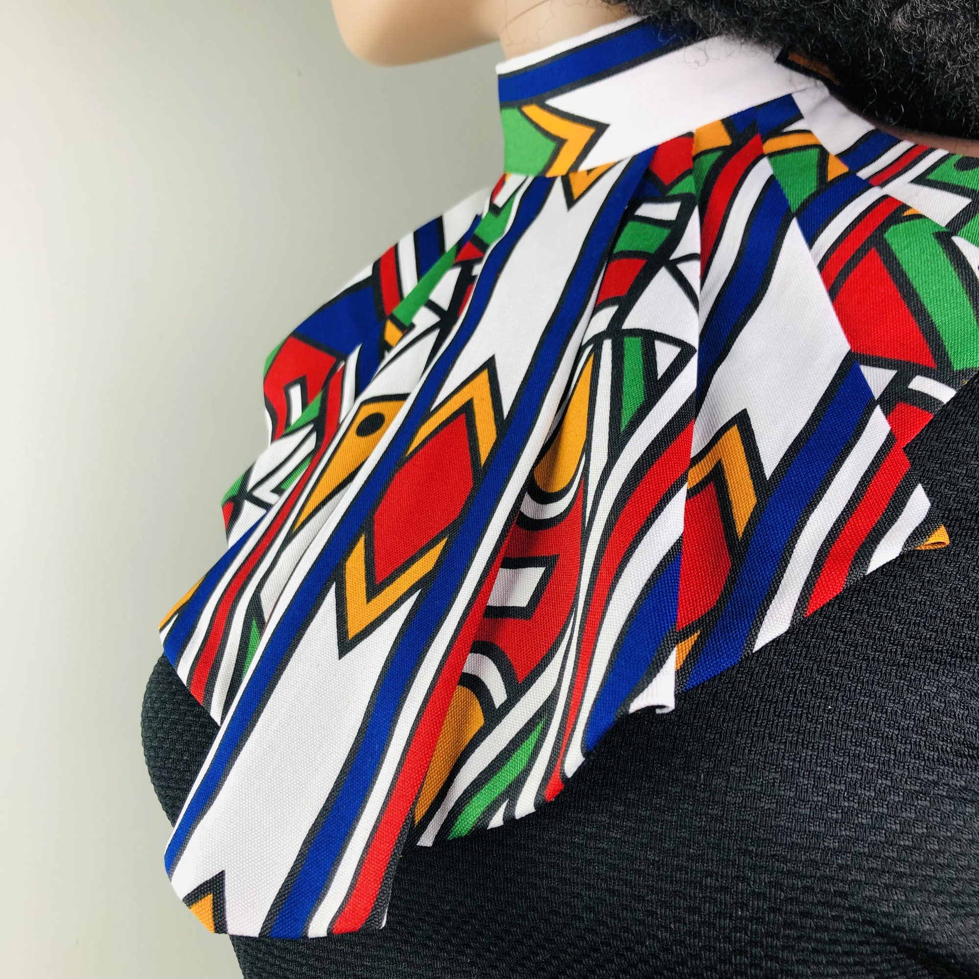 Ndebele Style-fix Ladies African Print Jabot Neckpiece - Image 7