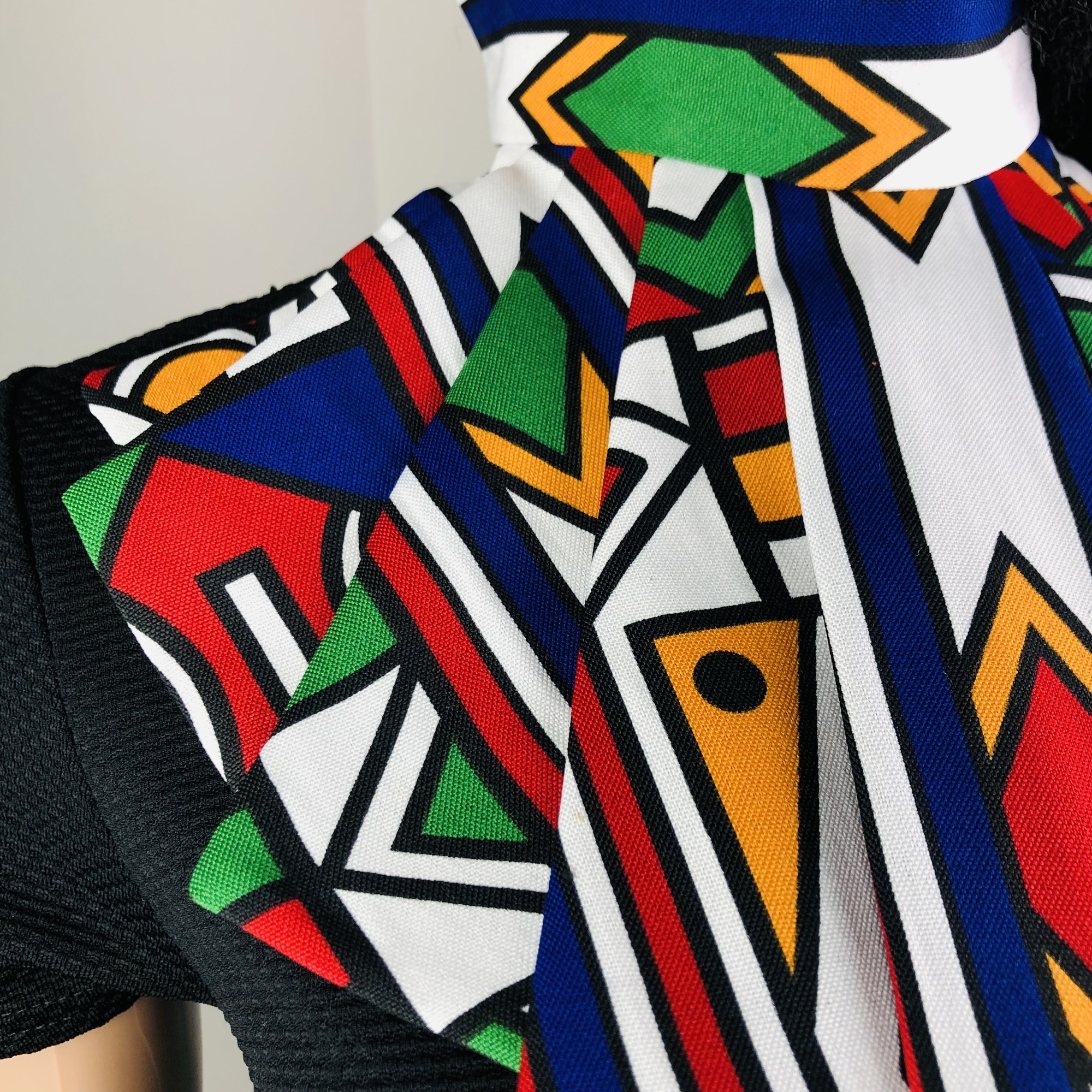 Ndebele Style-fix Ladies African Print Jabot Neckpiece - Image 6
