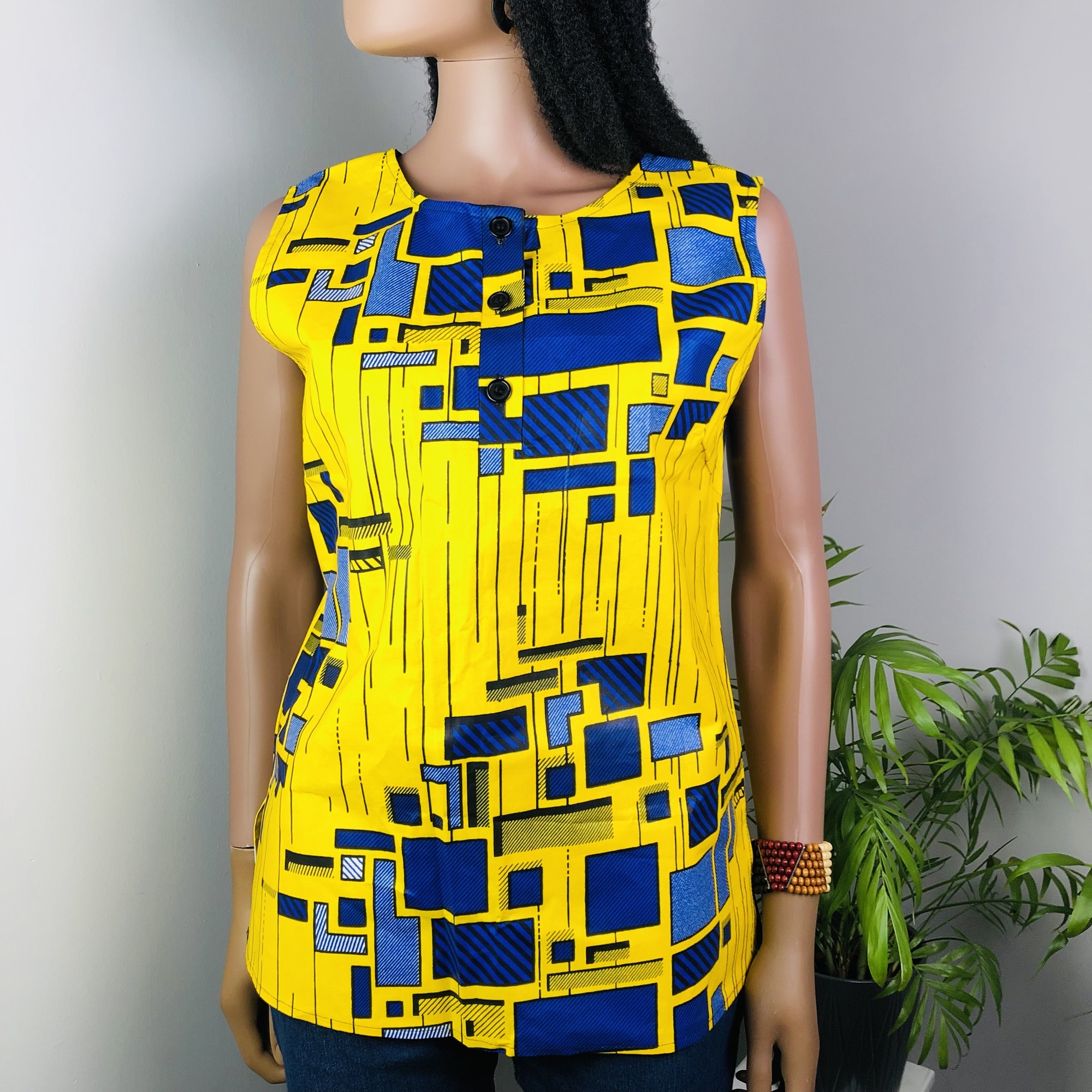 Njano Ankara sleeveless top - Image 7