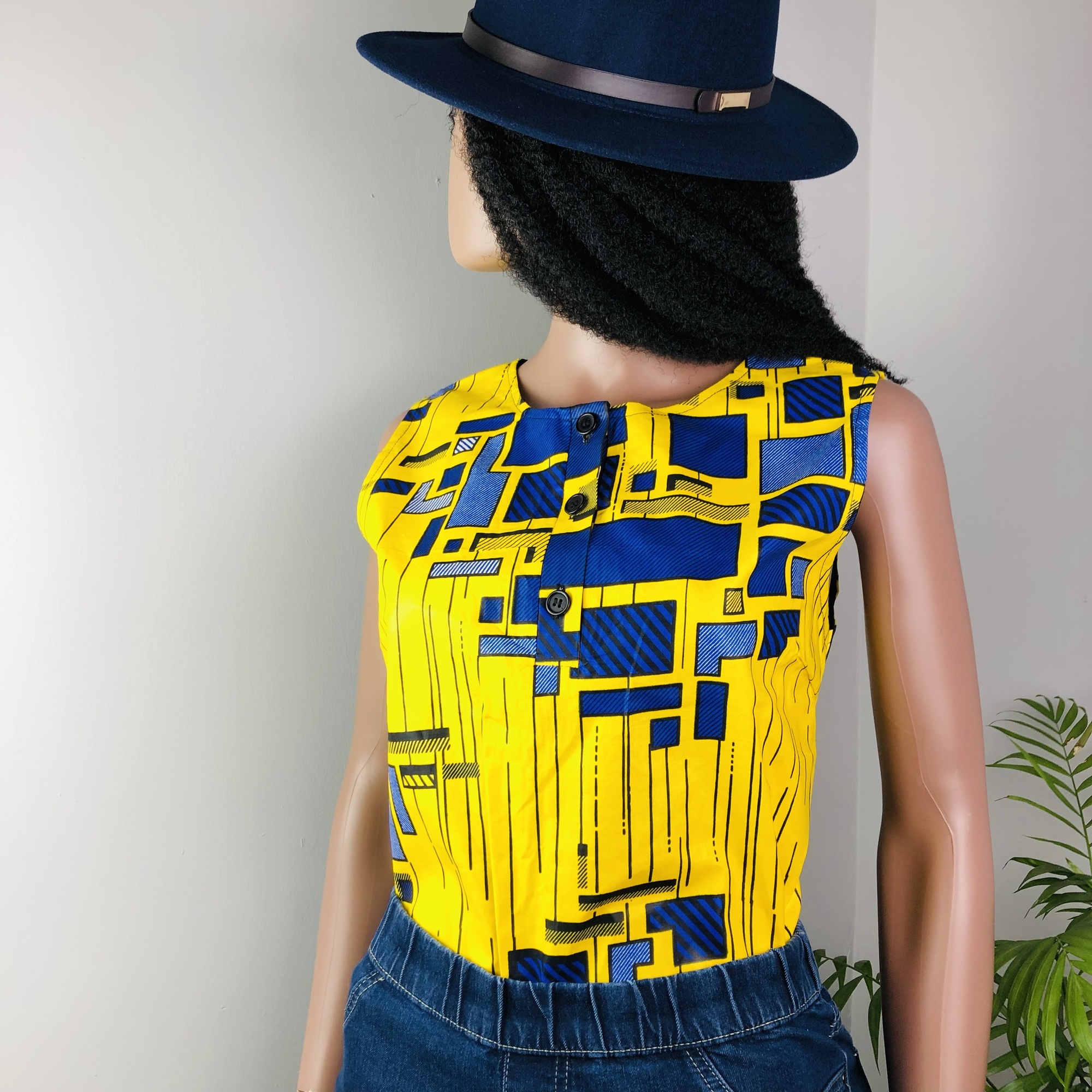 Njano Ankara sleeveless top - Image 6