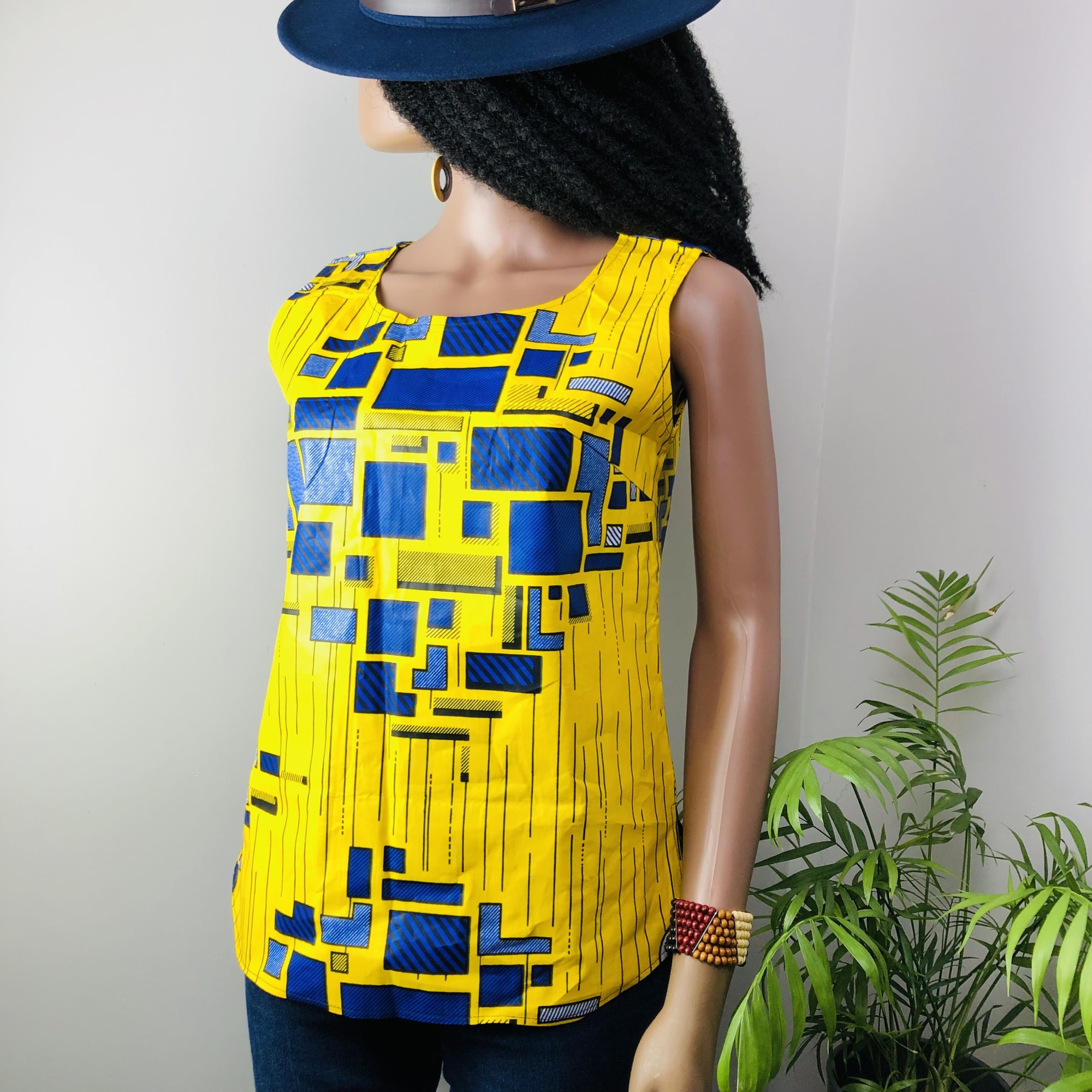Njano Ankara sleeveless top - Image 3