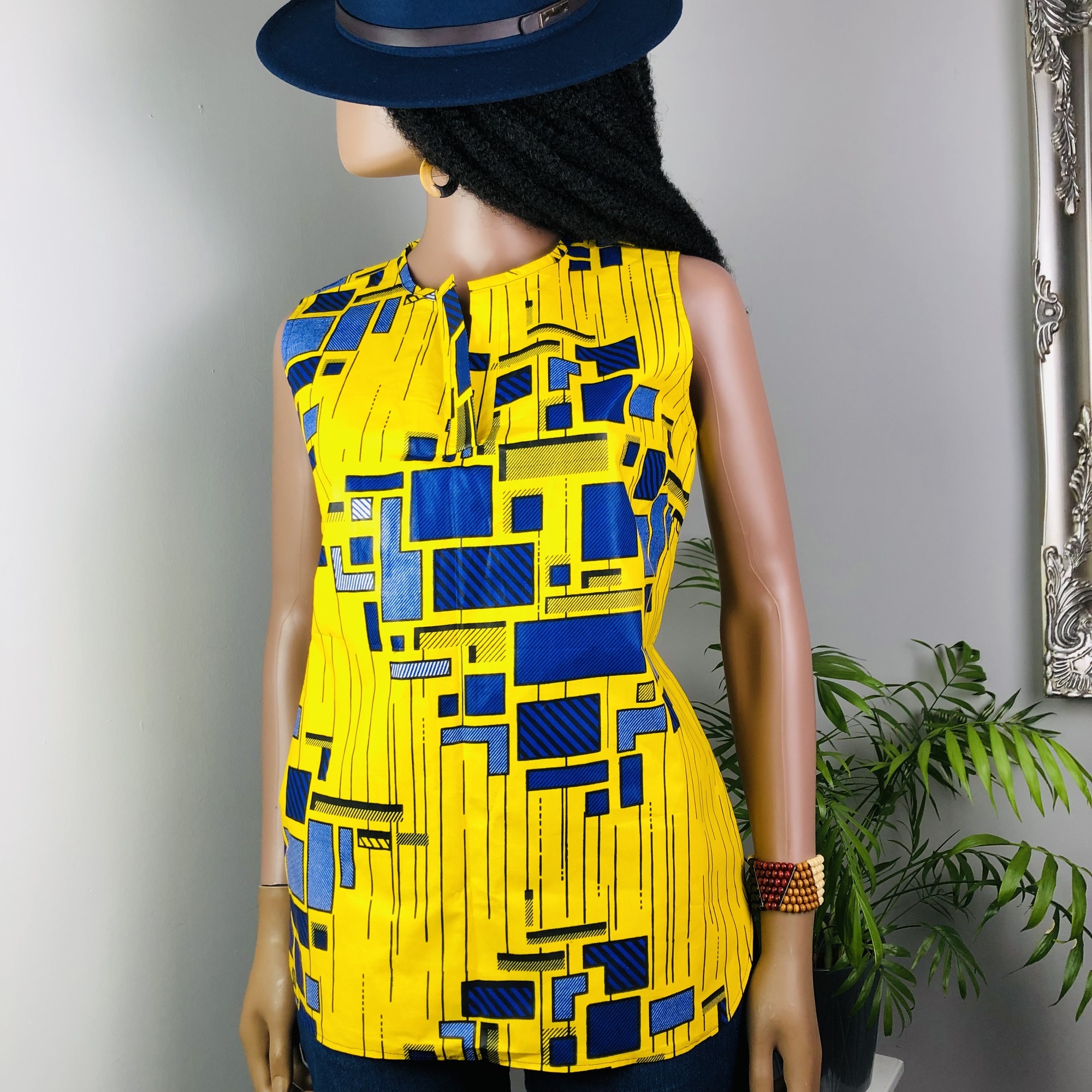 Njano Ankara sleeveless top - Image 9