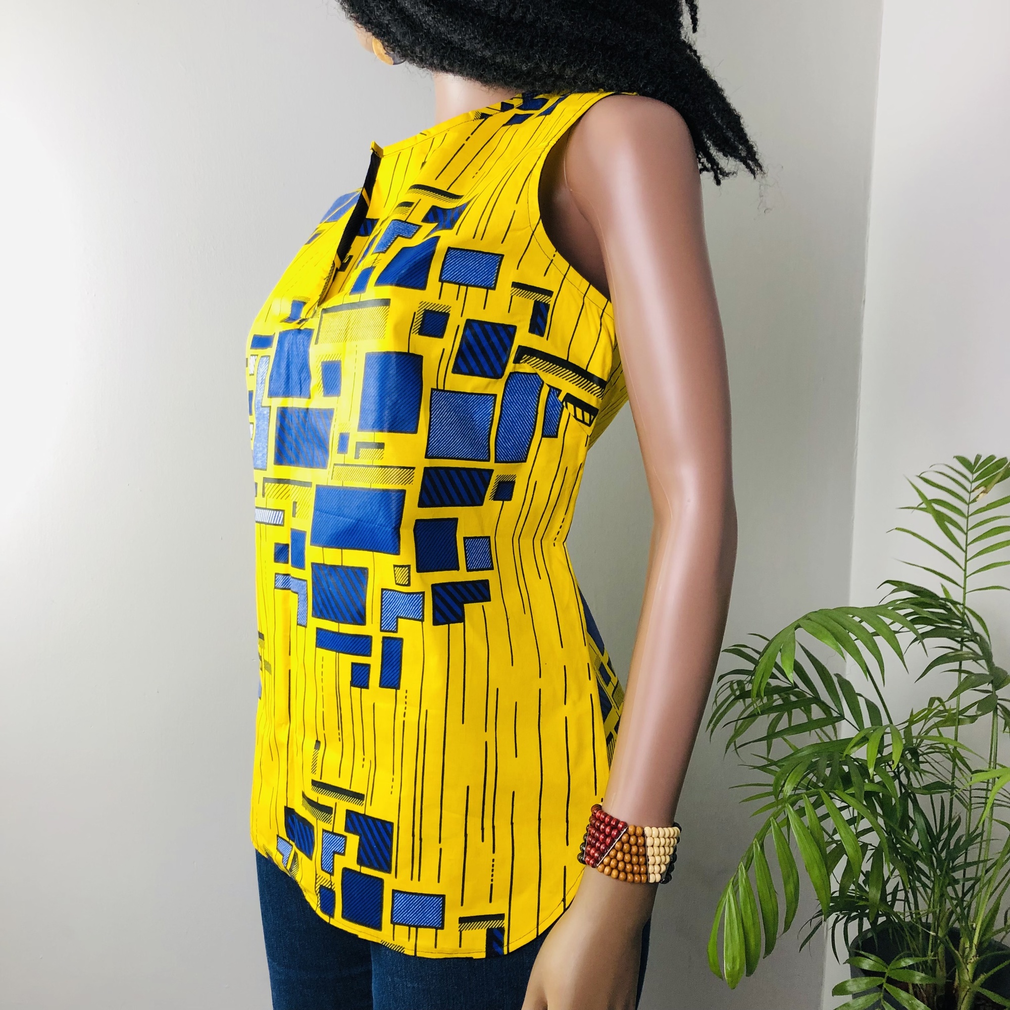 Njano Ankara sleeveless top - Image 11
