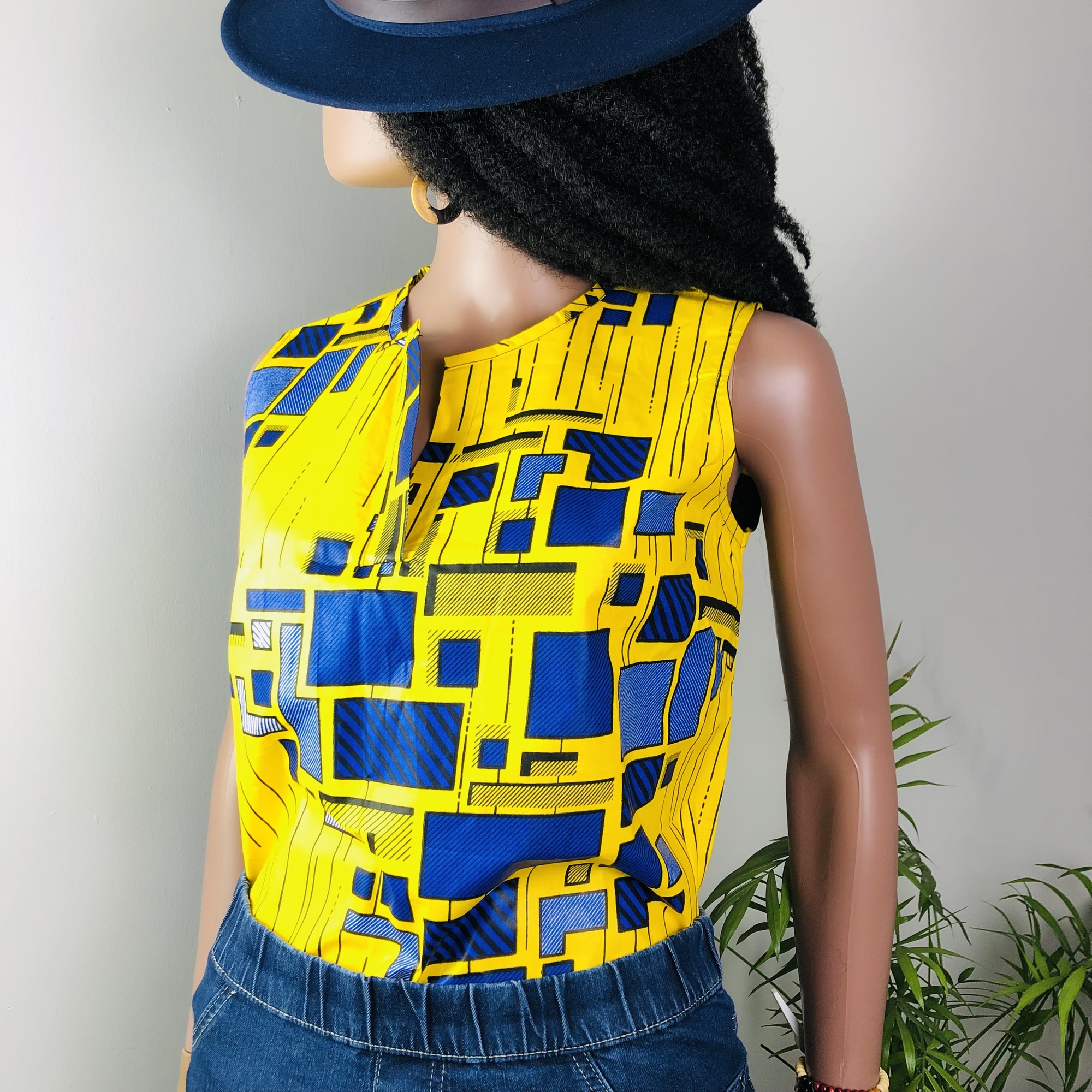 Njano Ankara sleeveless top - Image 10