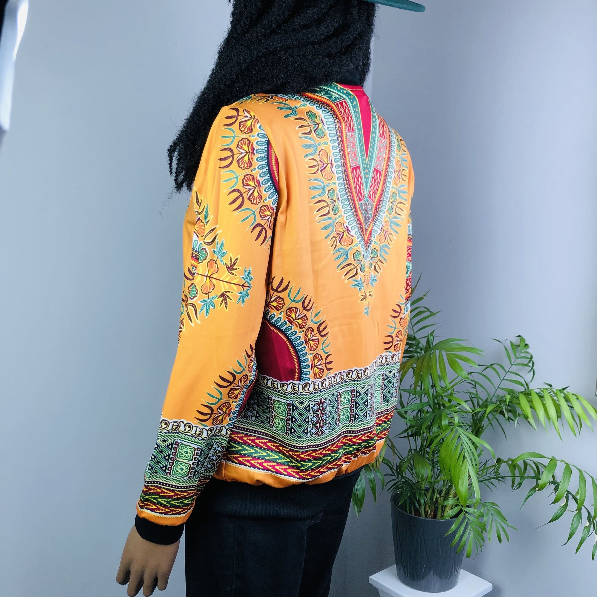 Dashiki Lightweight Bomber Jacket  - orange - Image 8