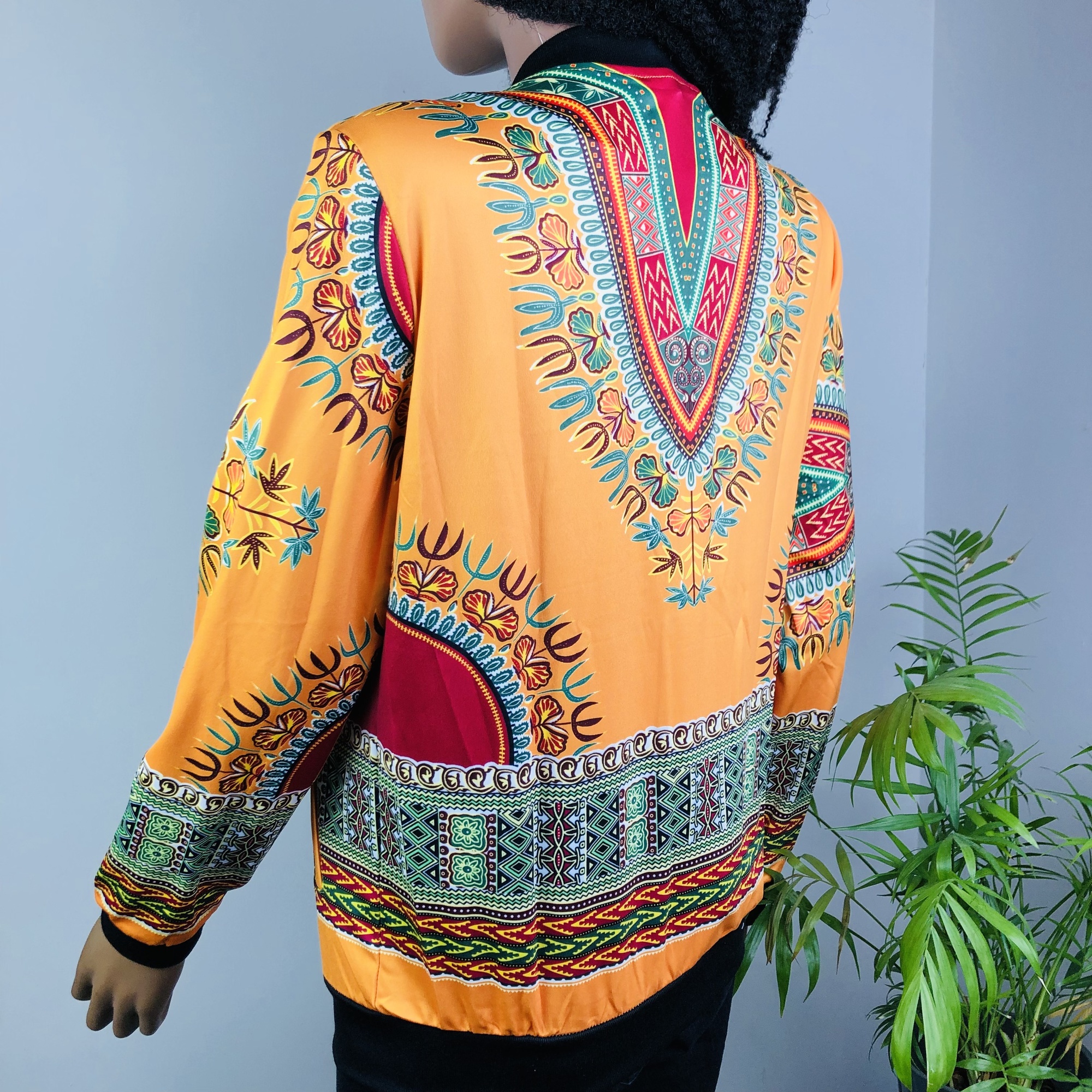 Dashiki Lightweight Bomber Jacket  - orange - Image 10