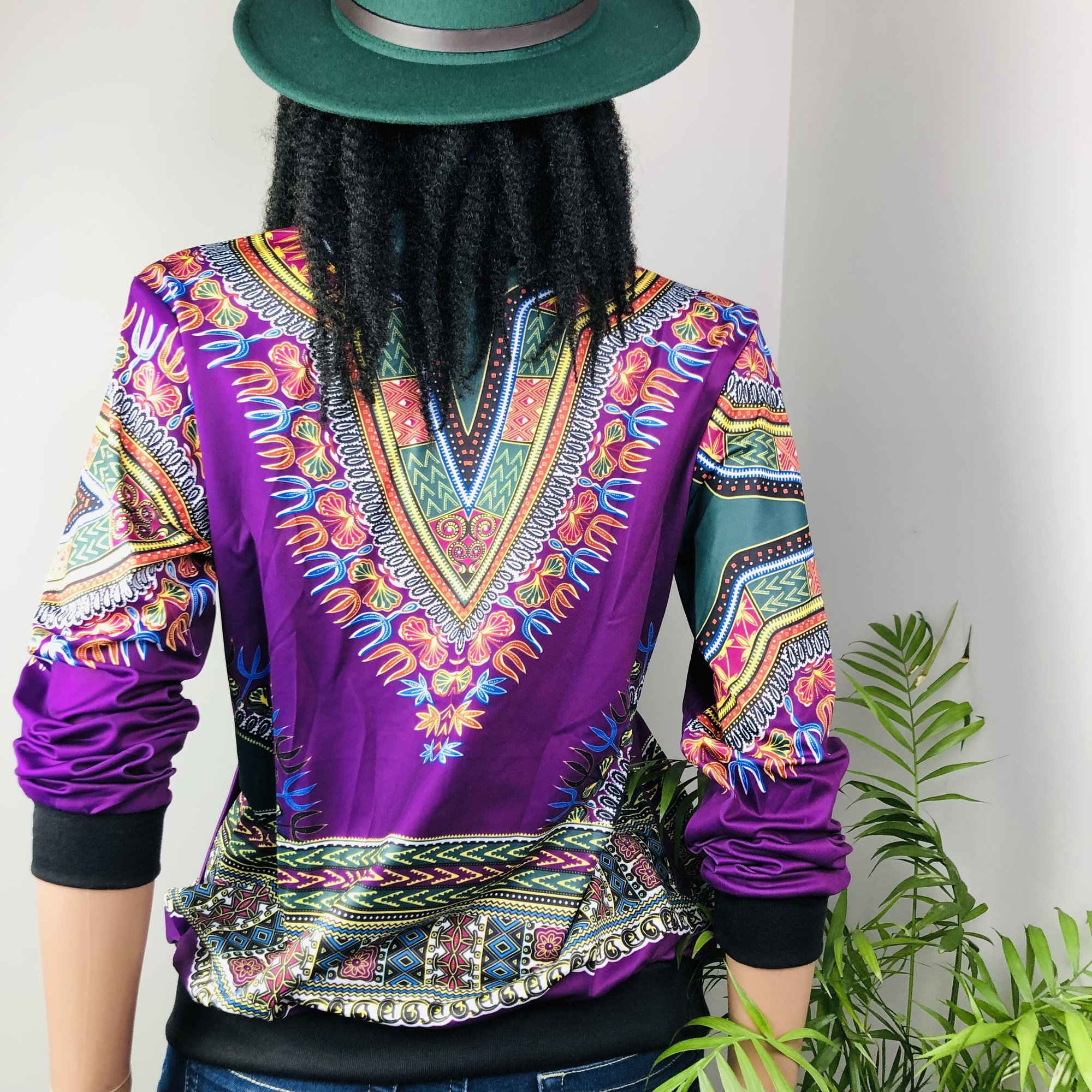Dashiki Lightweight Bomber Jacket  - purple - Image 6