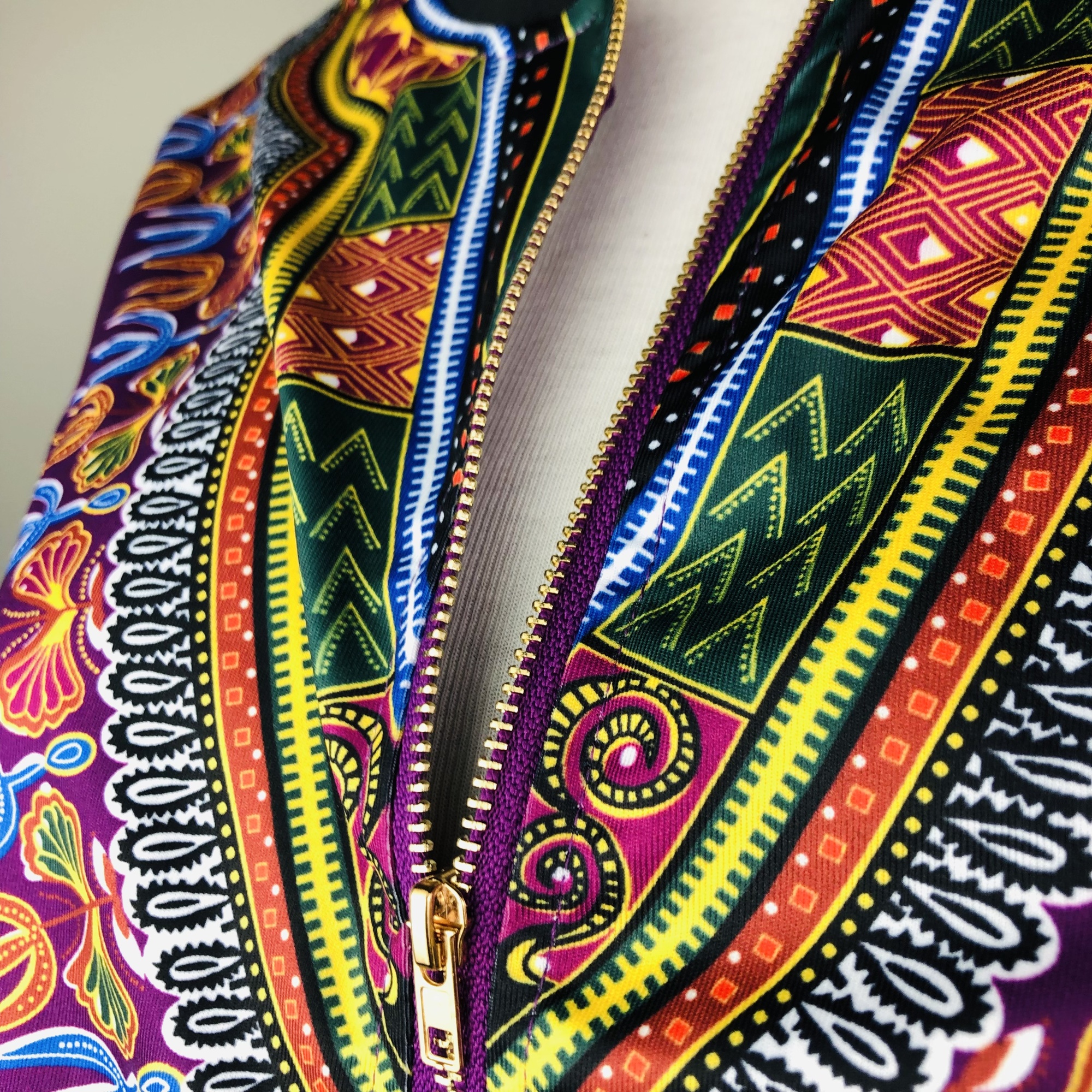 Dashiki Lightweight Bomber Jacket  - purple - Image 7