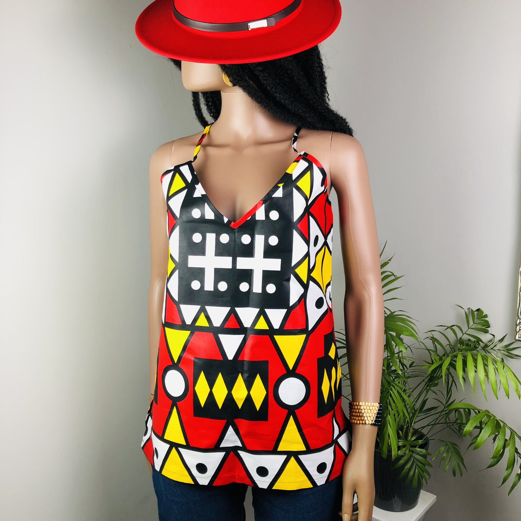 Red Samakaka Print Cami Top