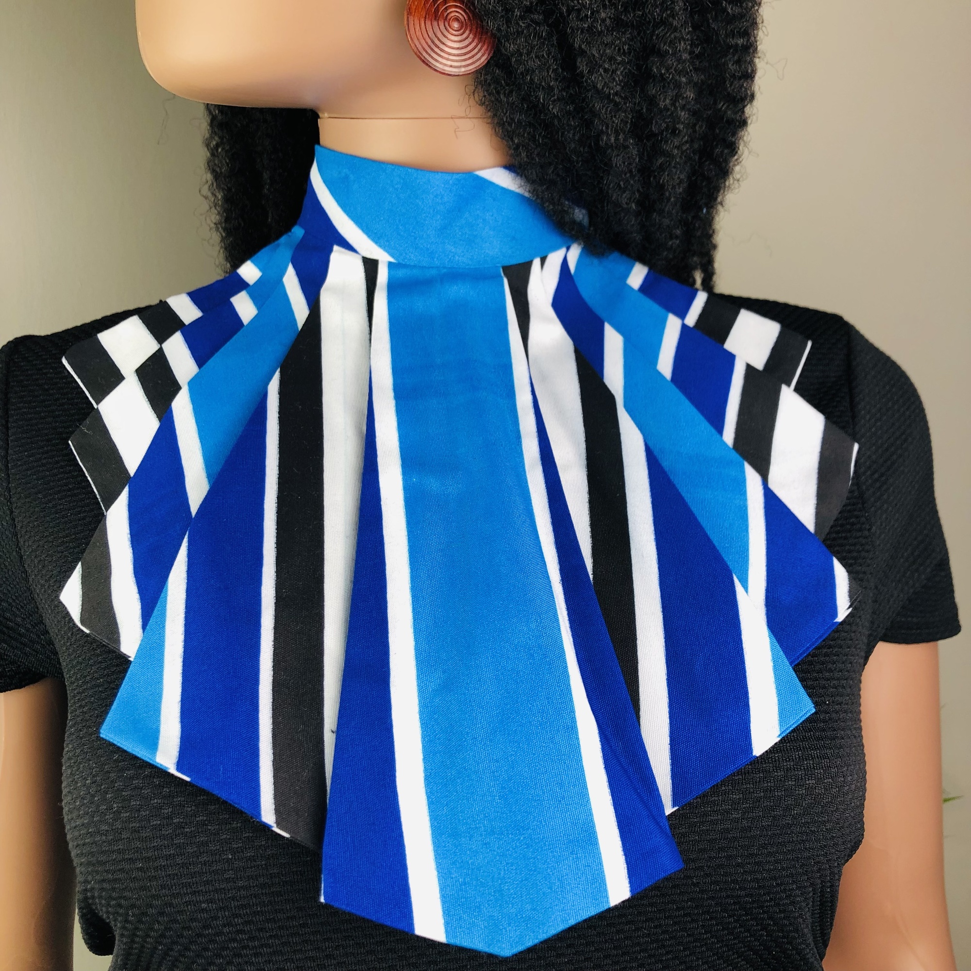 Sofane Style-fix Ladies African Print Jabot Neckpiece - Image 3