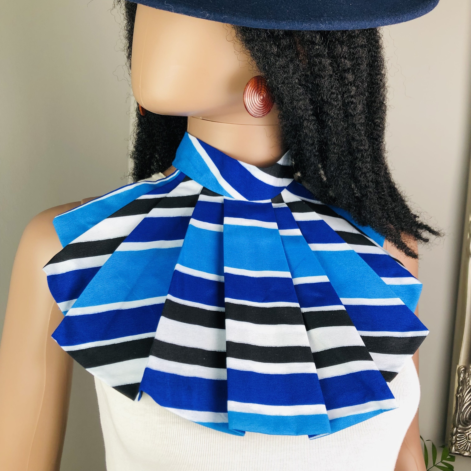 Sofane Style-fix Ladies African Print Jabot Neckpiece - Image 6