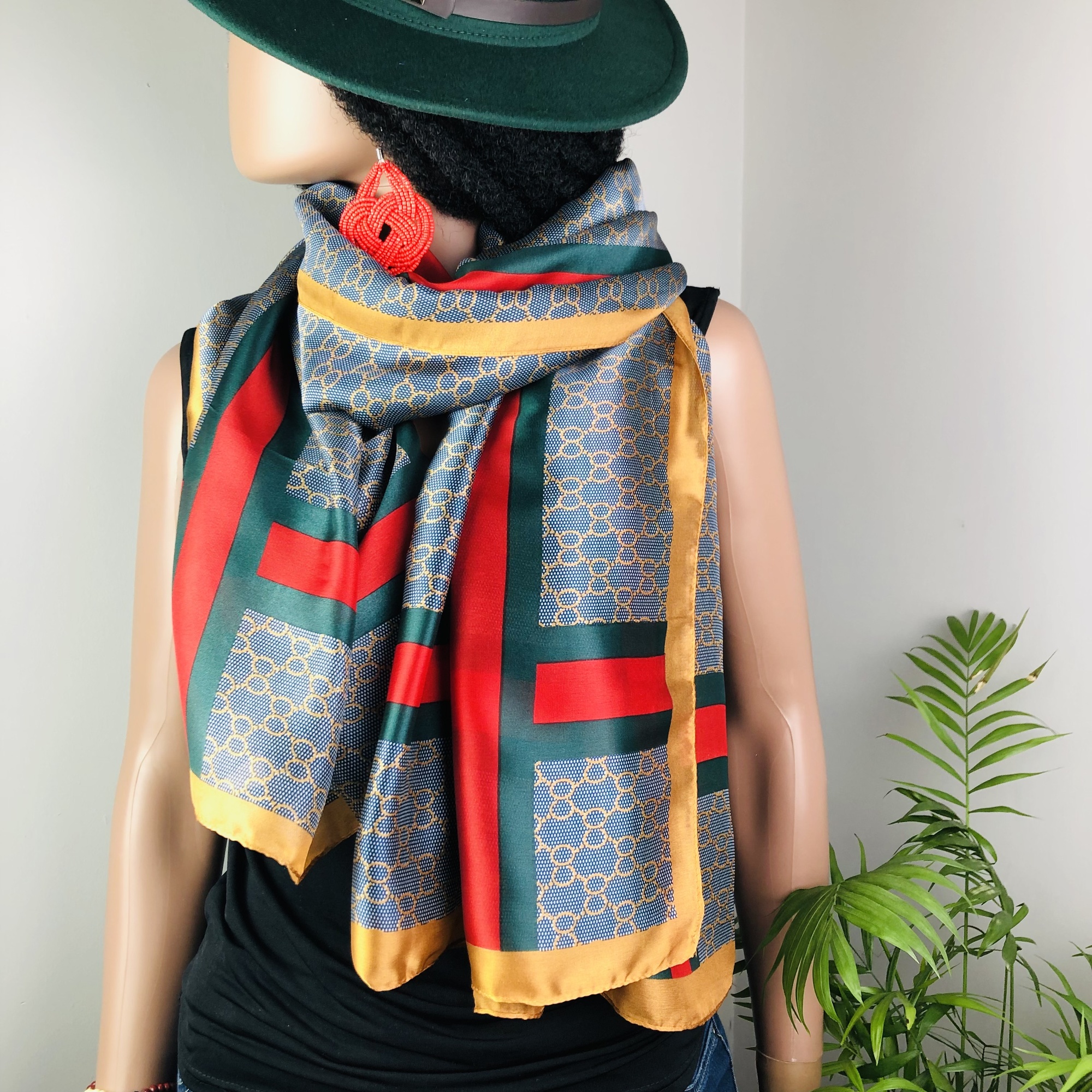Ufulu Stripe Chain detail Jumbo Scarf