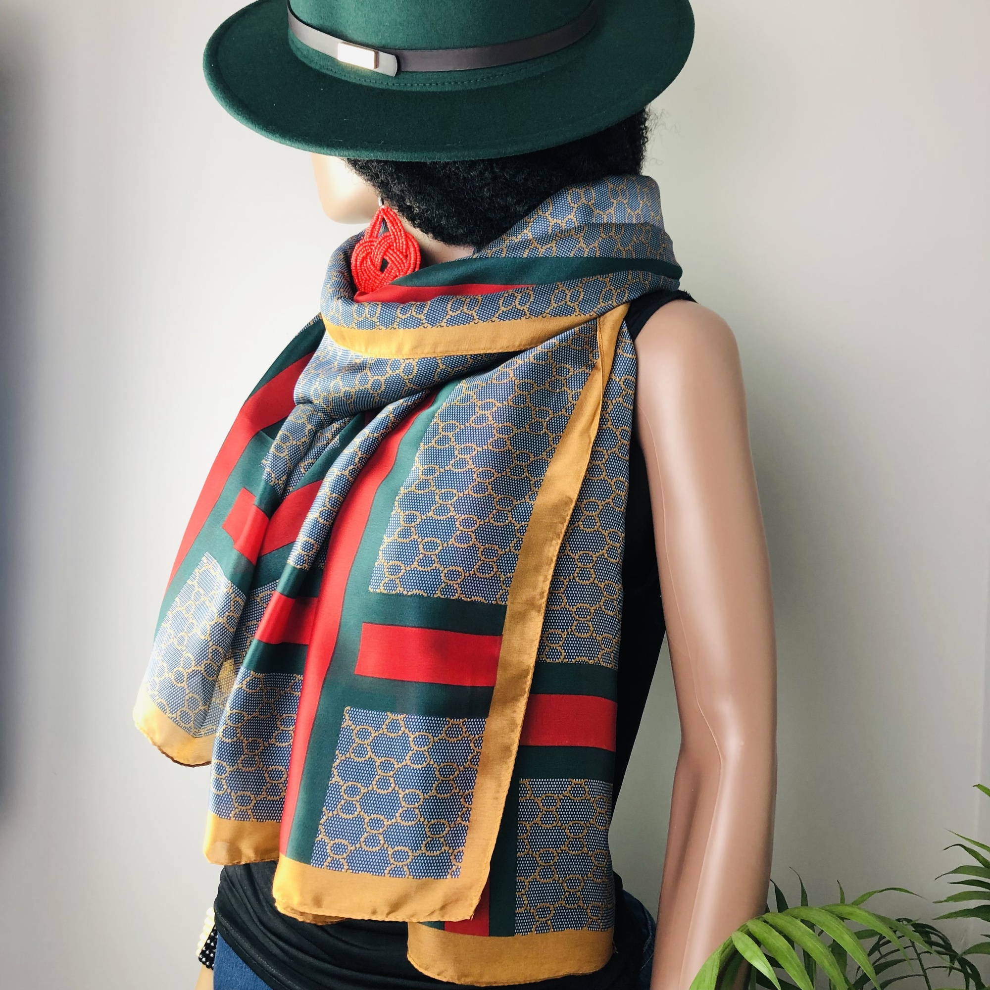 Ufulu Stripe Chain detail Jumbo Scarf - Image 8