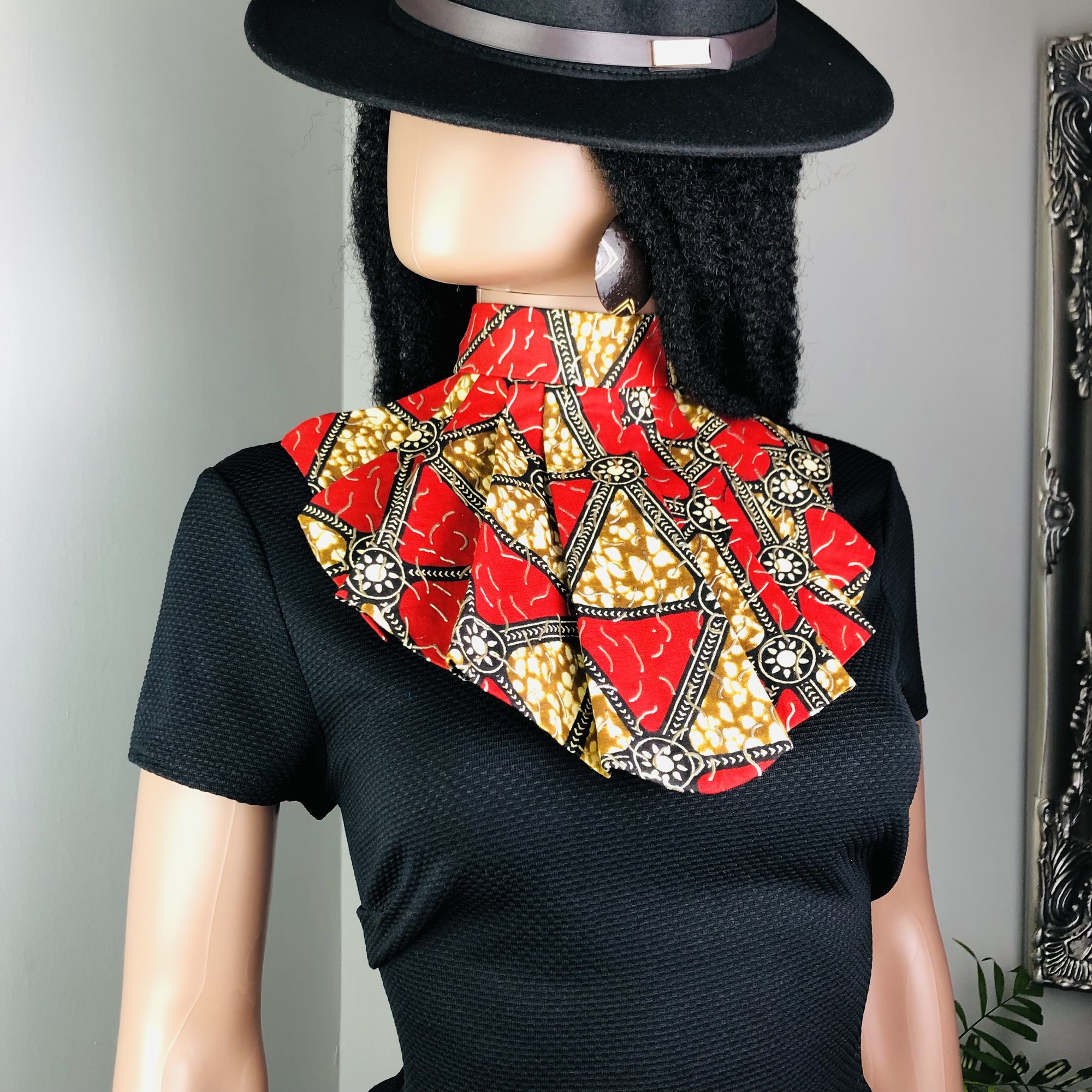 Wakanda Vibes Style-fix African Print Ladies Jabot Neckpiece - Image 5