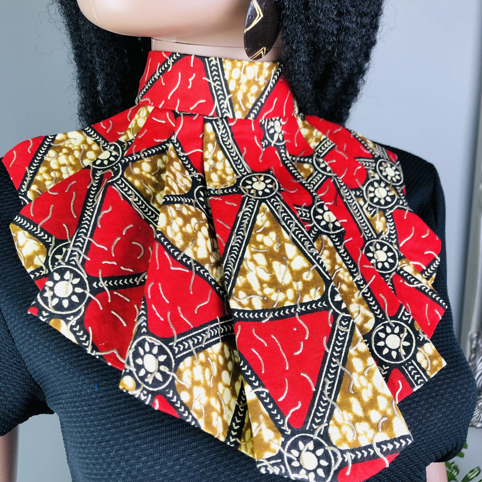 Wakanda Vibes Style-fix African Print Ladies Jabot Neckpiece - Image 4