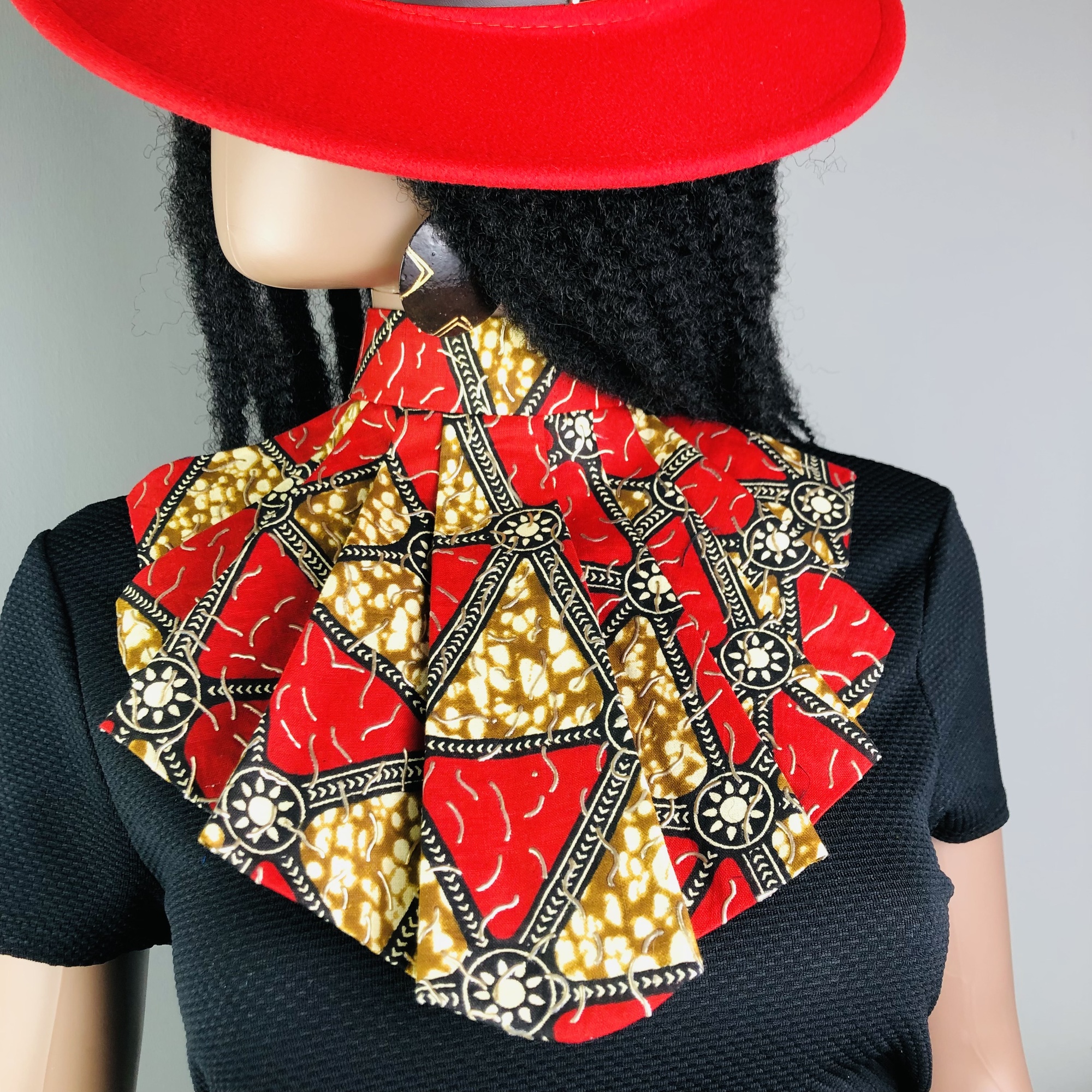 Wakanda Vibes Style-fix African Print Ladies Jabot Neckpiece - Image 3