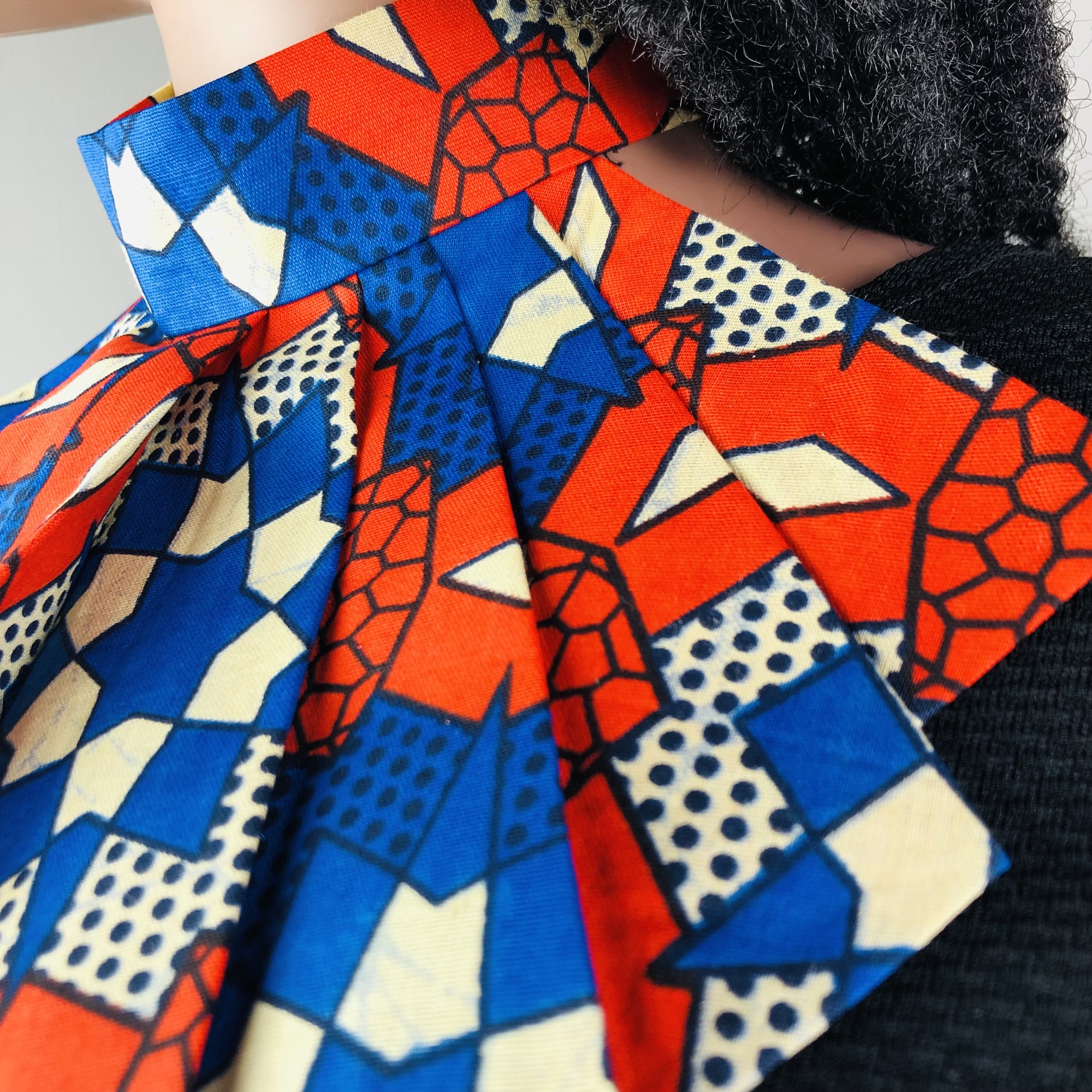Wofiira Style-fix Ladies African Print Jabot Neckpiece - Image 6