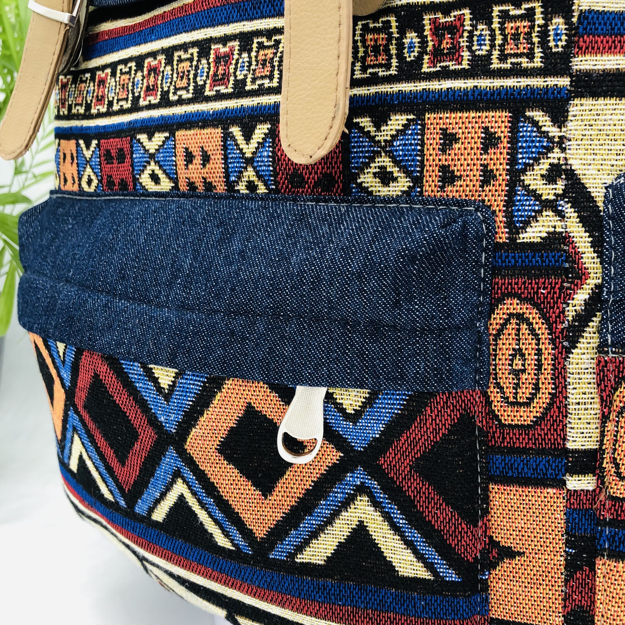 Ibwe African Print Chevron Print Backpack - Image 6