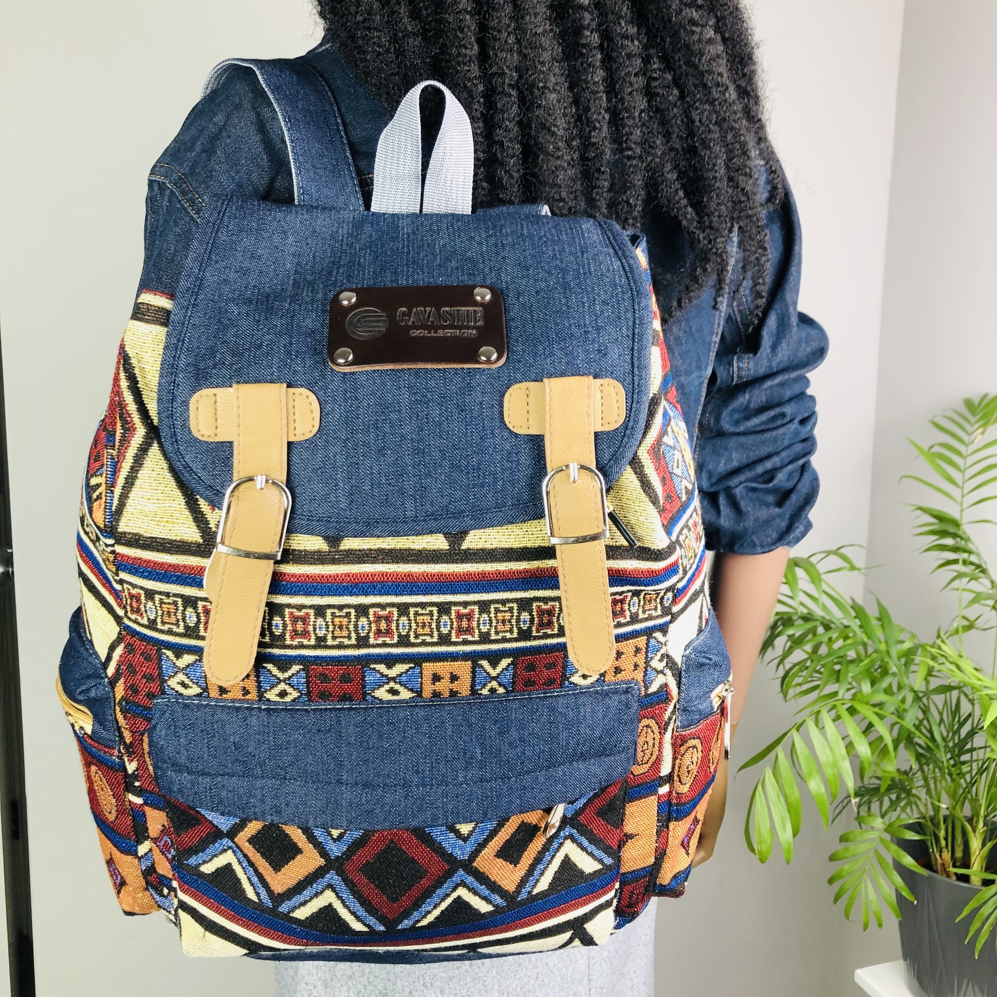 Ibwe African Print Chevron Print Backpack - Image 14