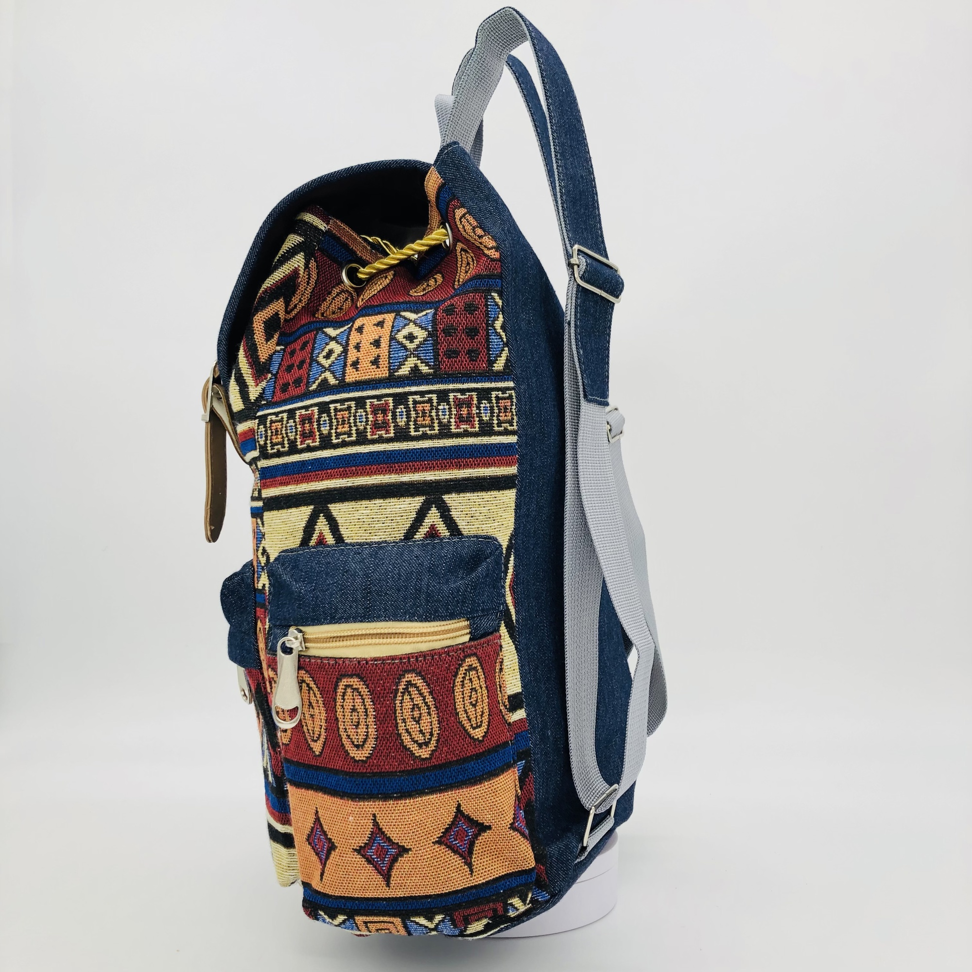 Ibwe African Print Chevron Print Backpack - Image 11