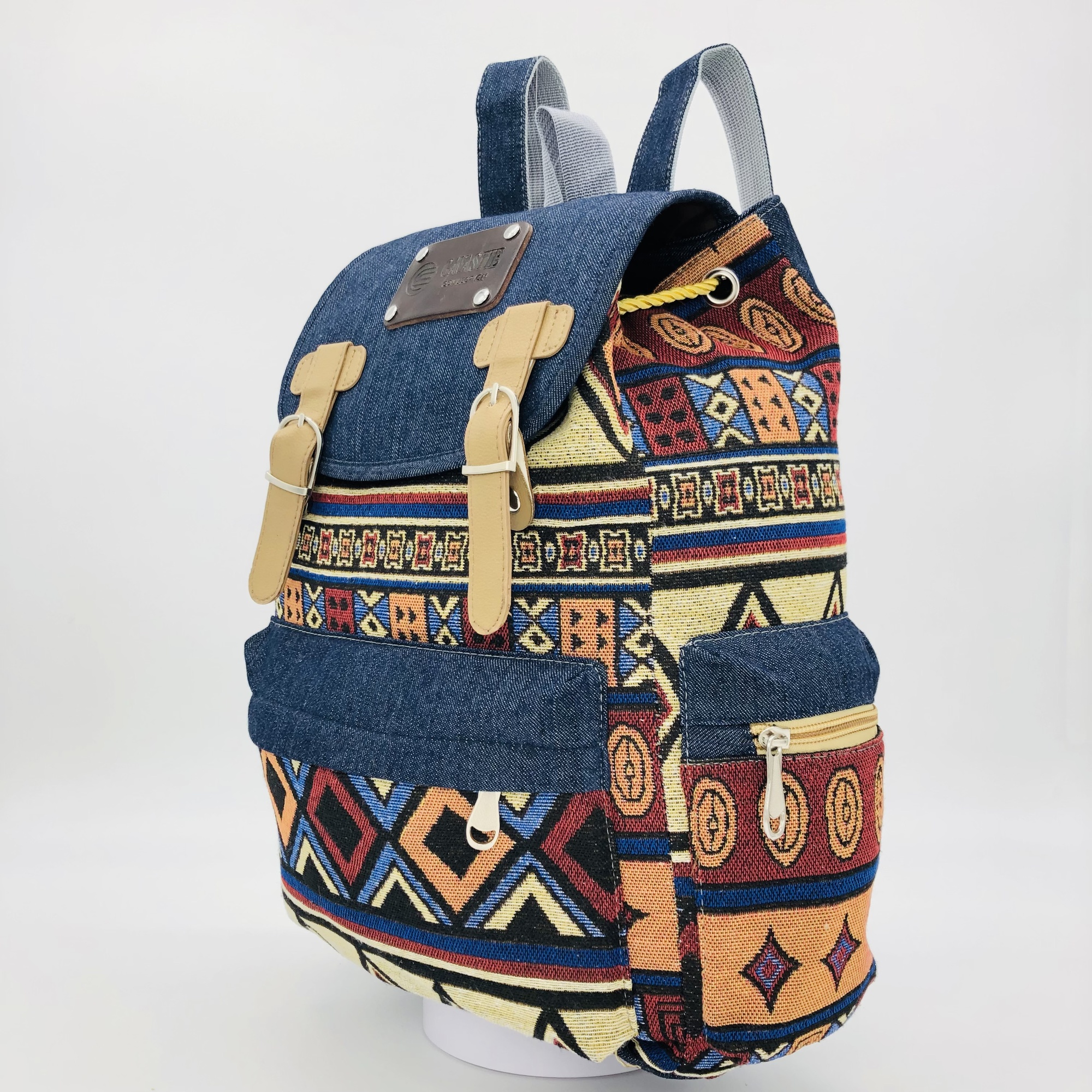 Ibwe African Print Chevron Print Backpack