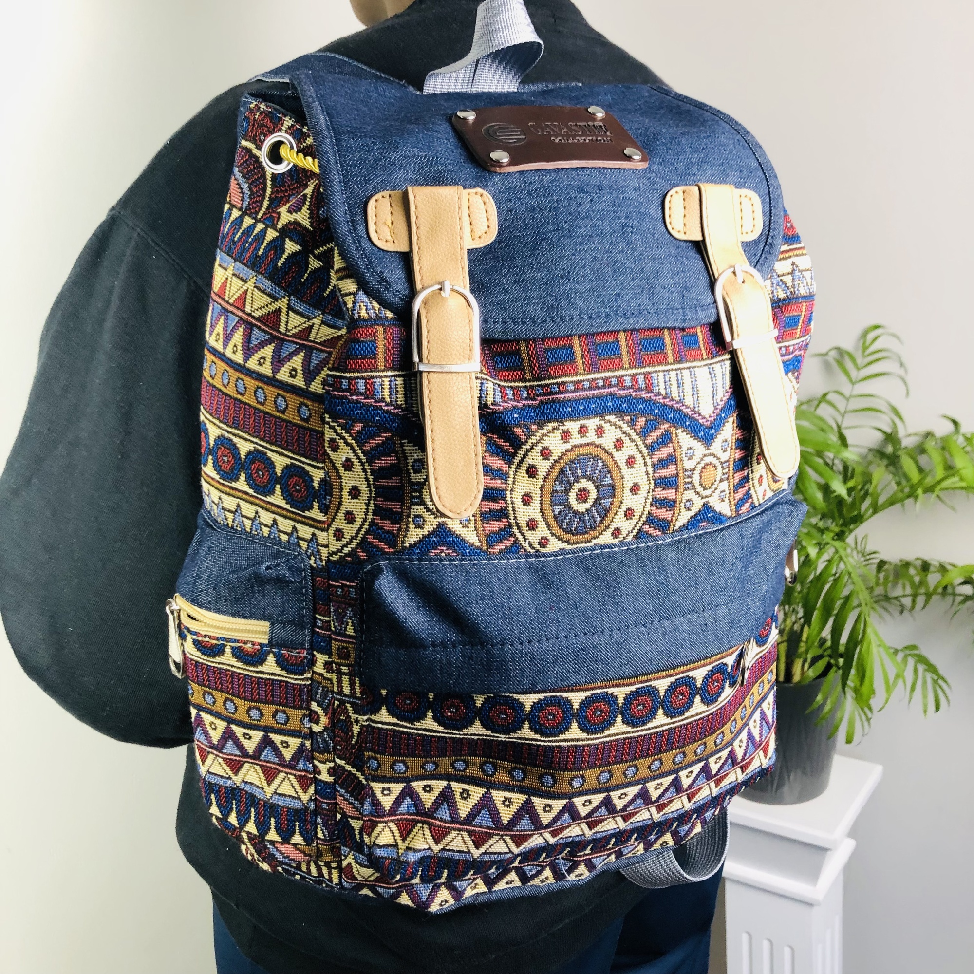 Mabwe African Print Chevron Backpack - Image 12