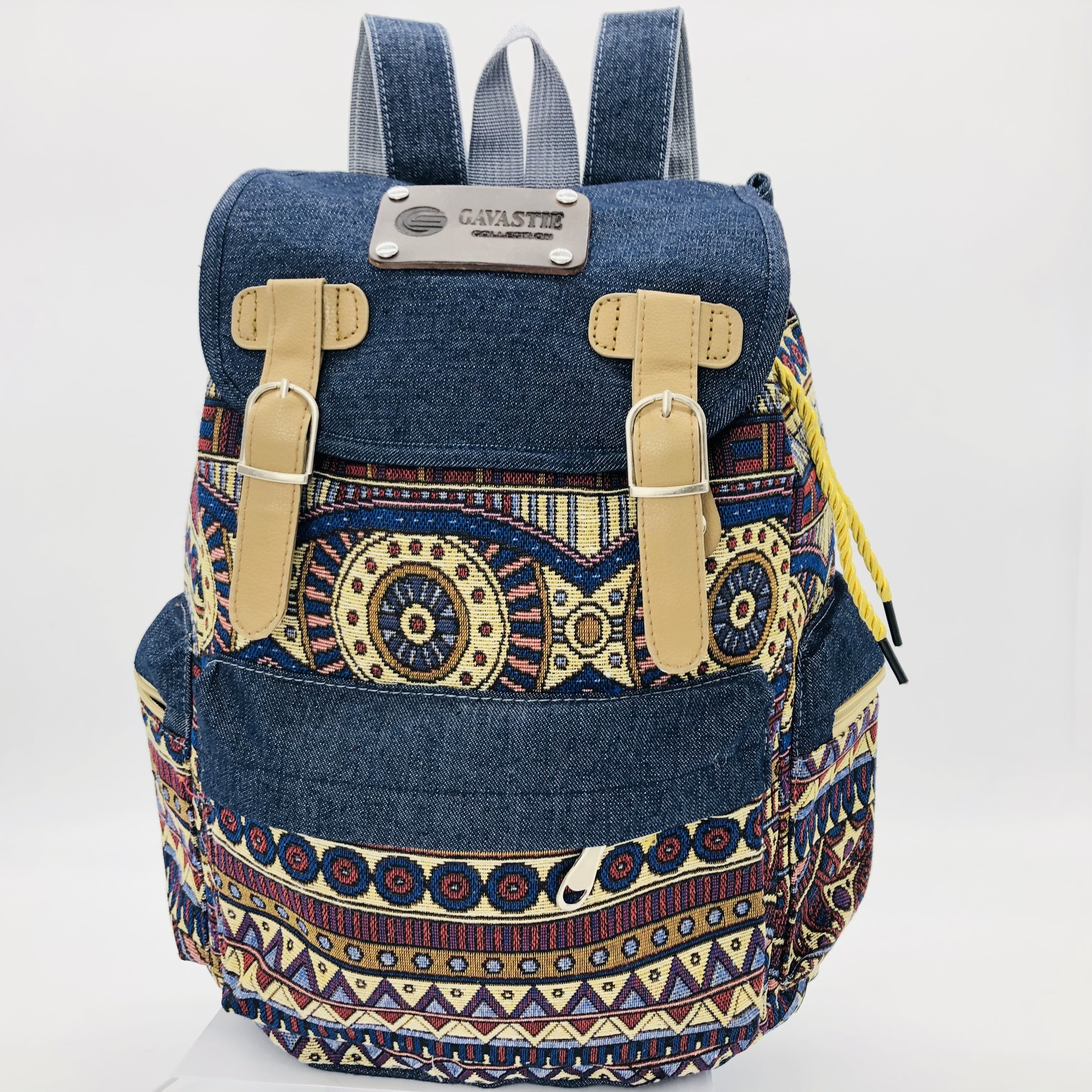 Mabwe African Print Chevron Backpack - Image 9