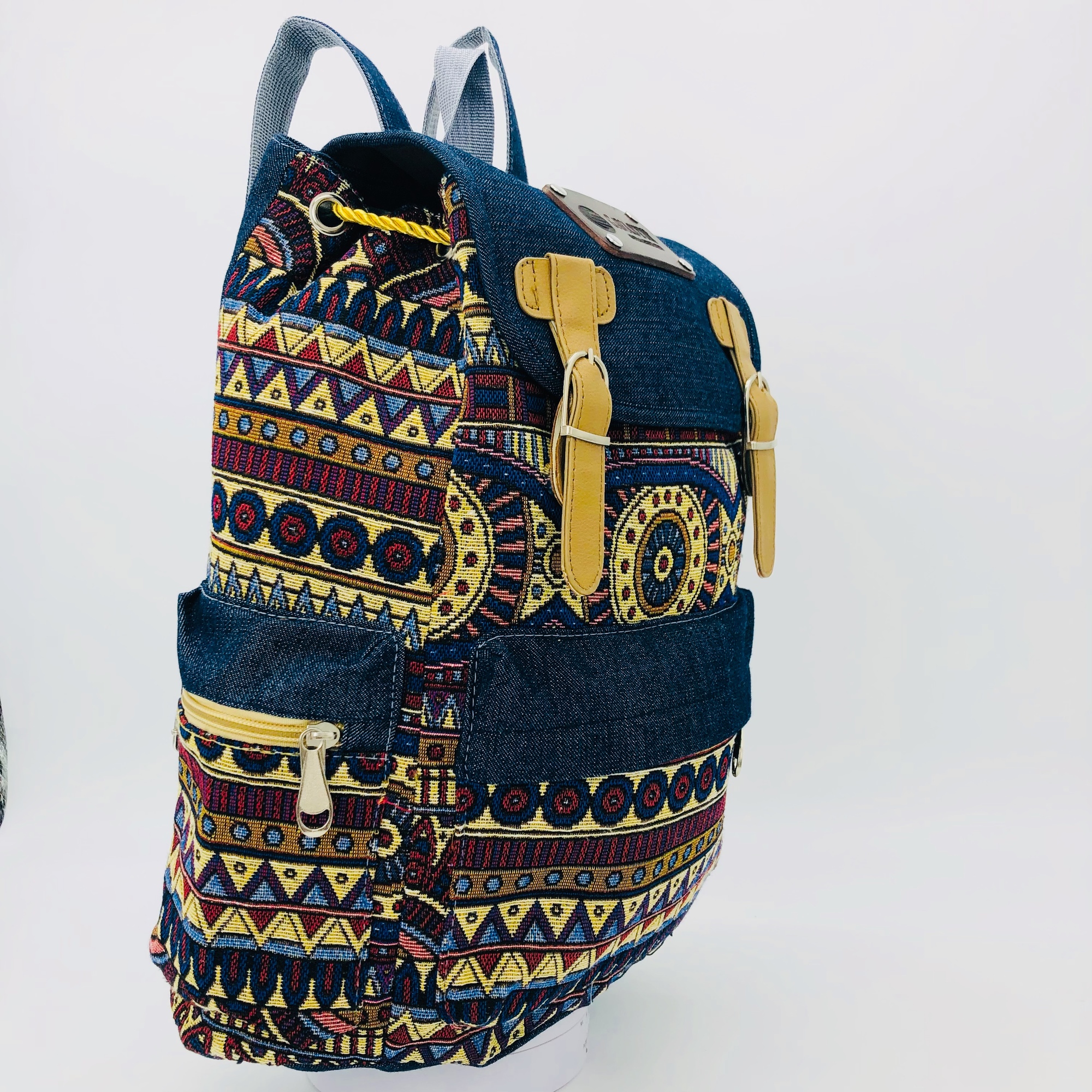 Mabwe African Print Chevron Backpack - Image 7