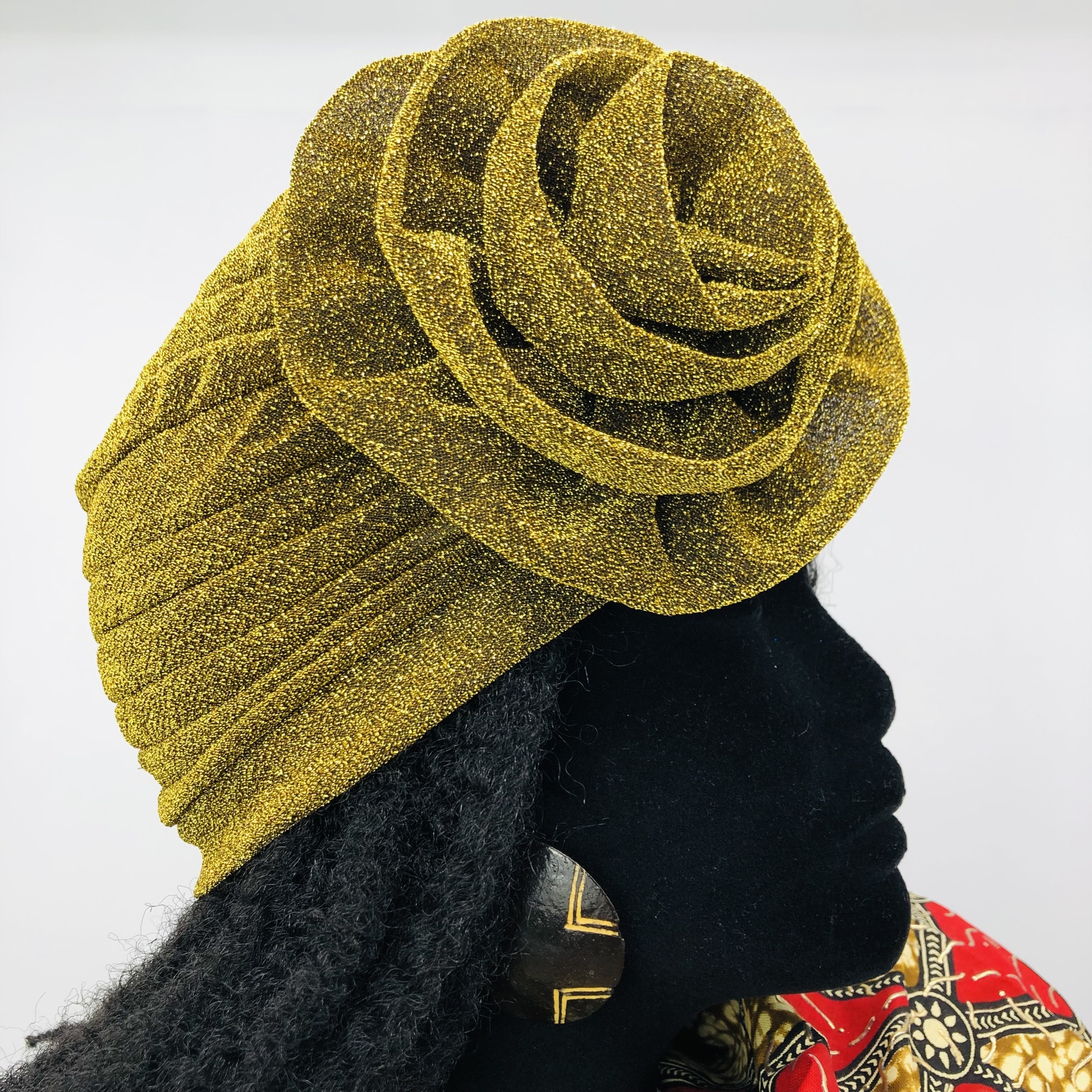 Ruva ready-tied shimmer headwrap - gold