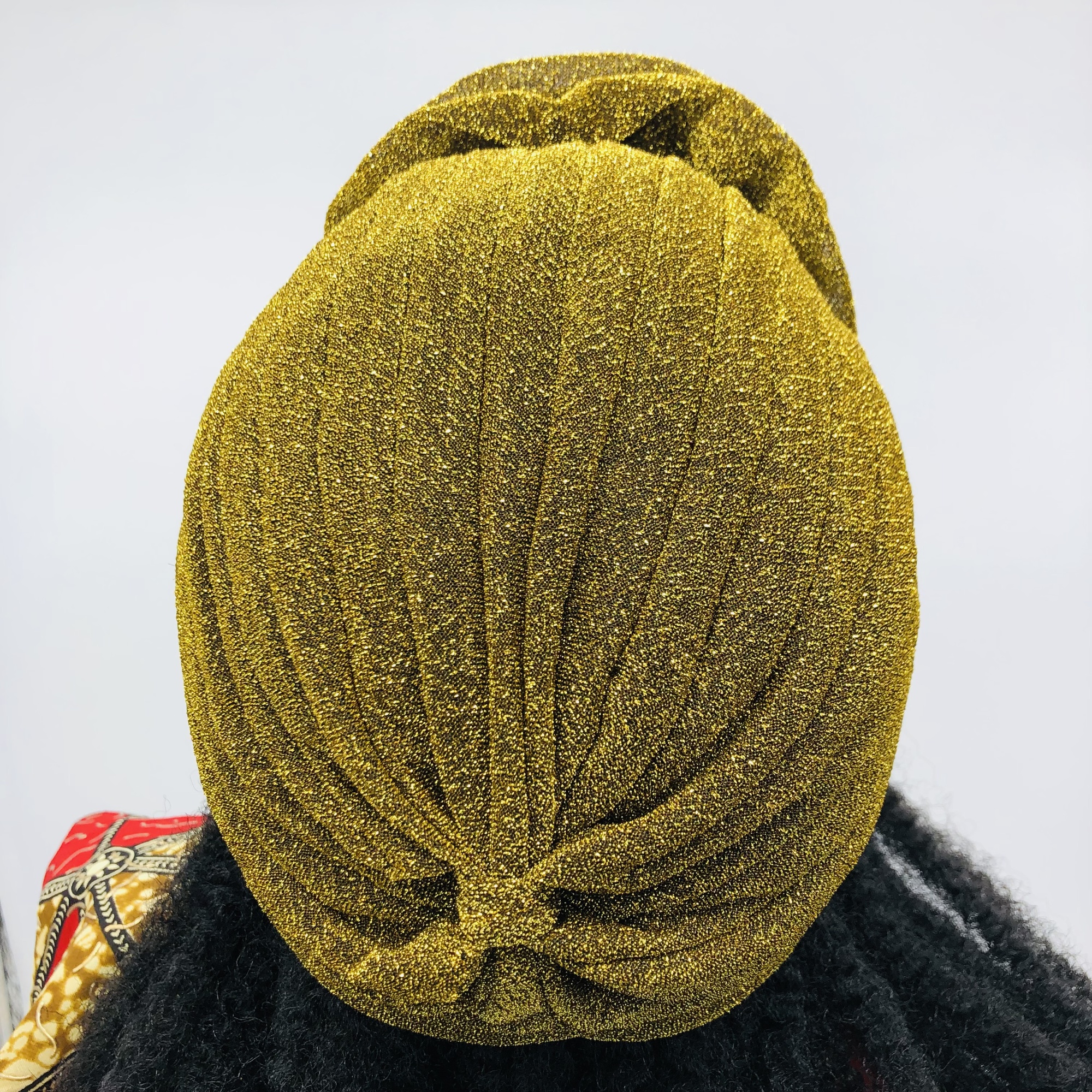 Ruva ready-tied shimmer headwrap - gold - Image 4