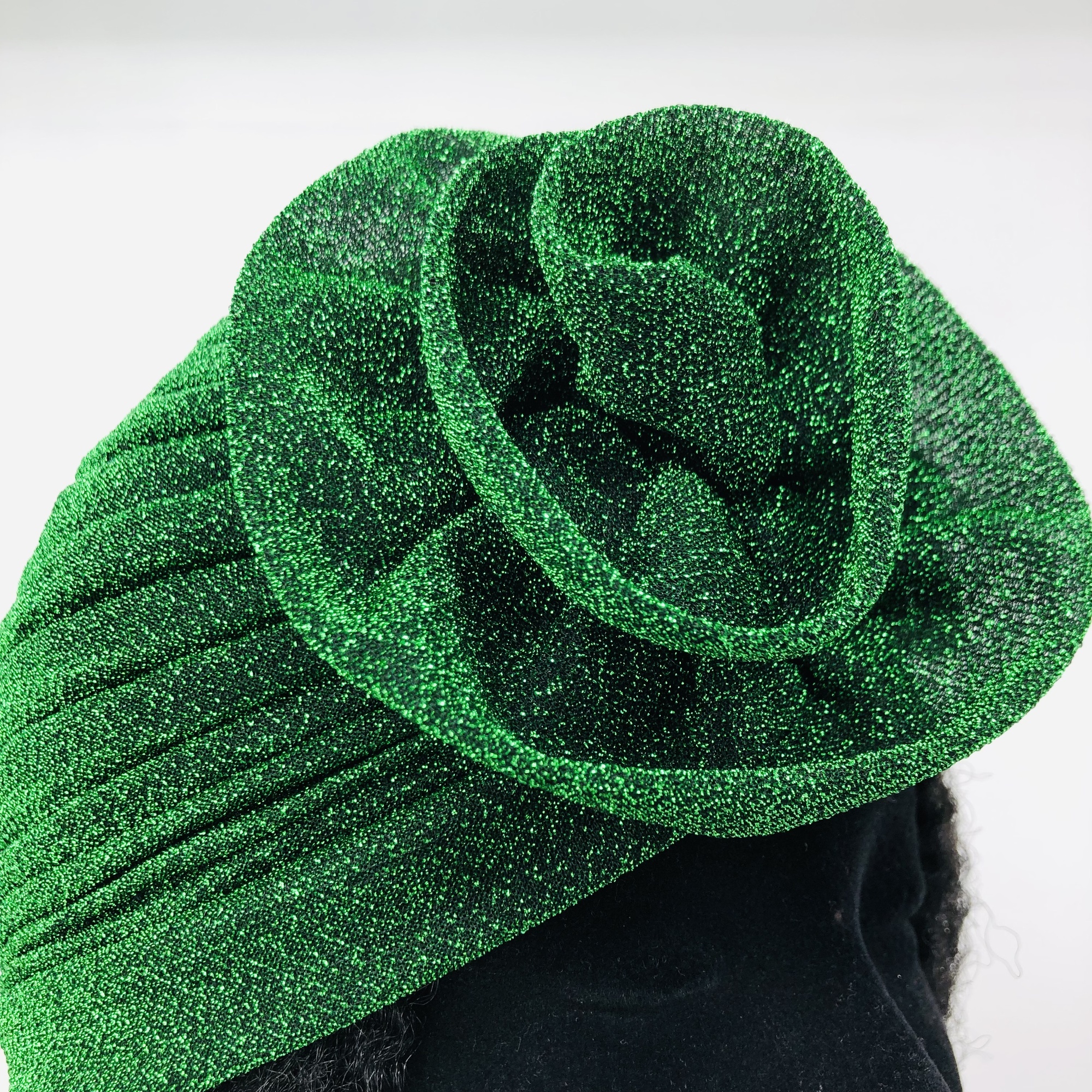 Ruva ready-tied shimmer headwrap - green - Image 5