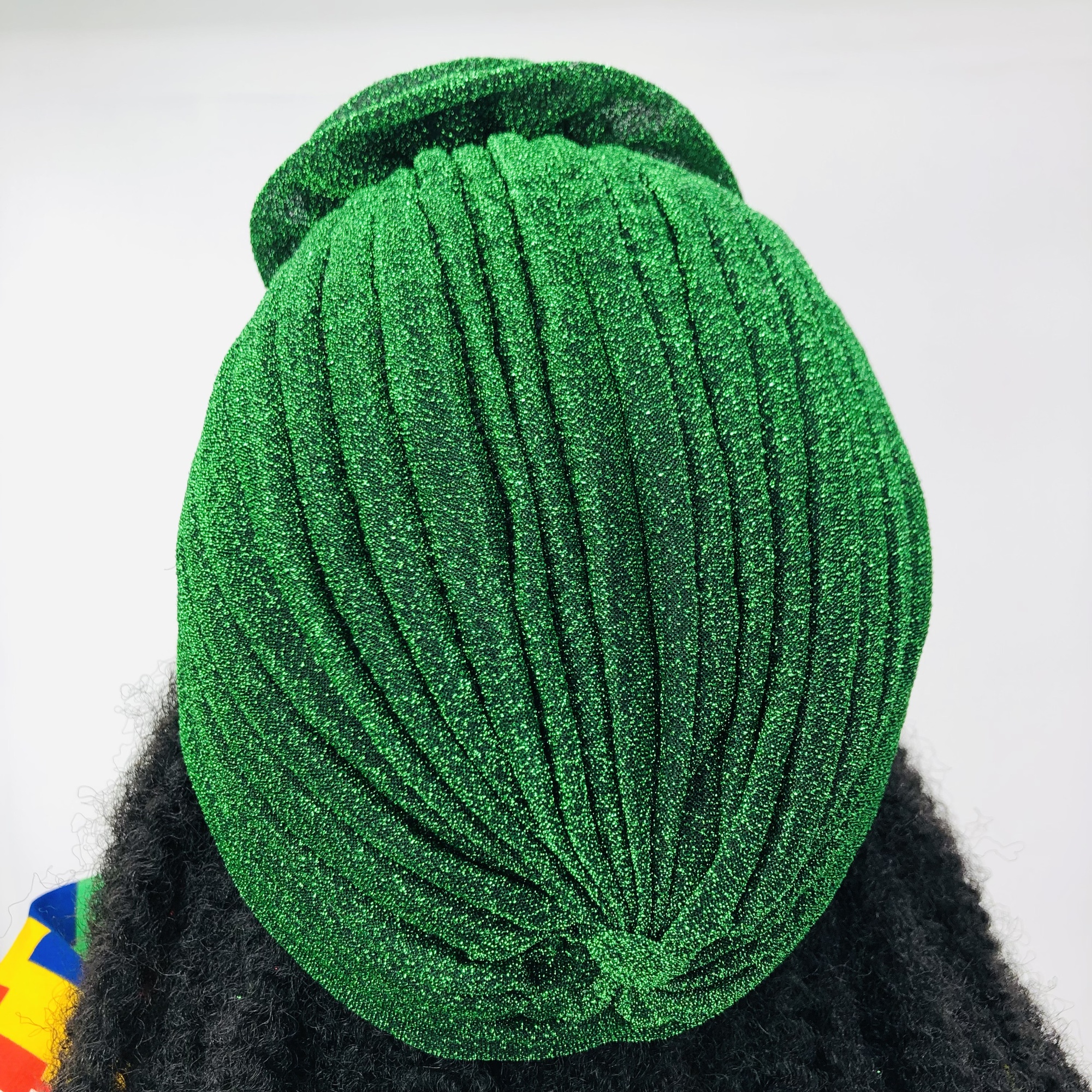 Ruva ready-tied shimmer headwrap - green - Image 7