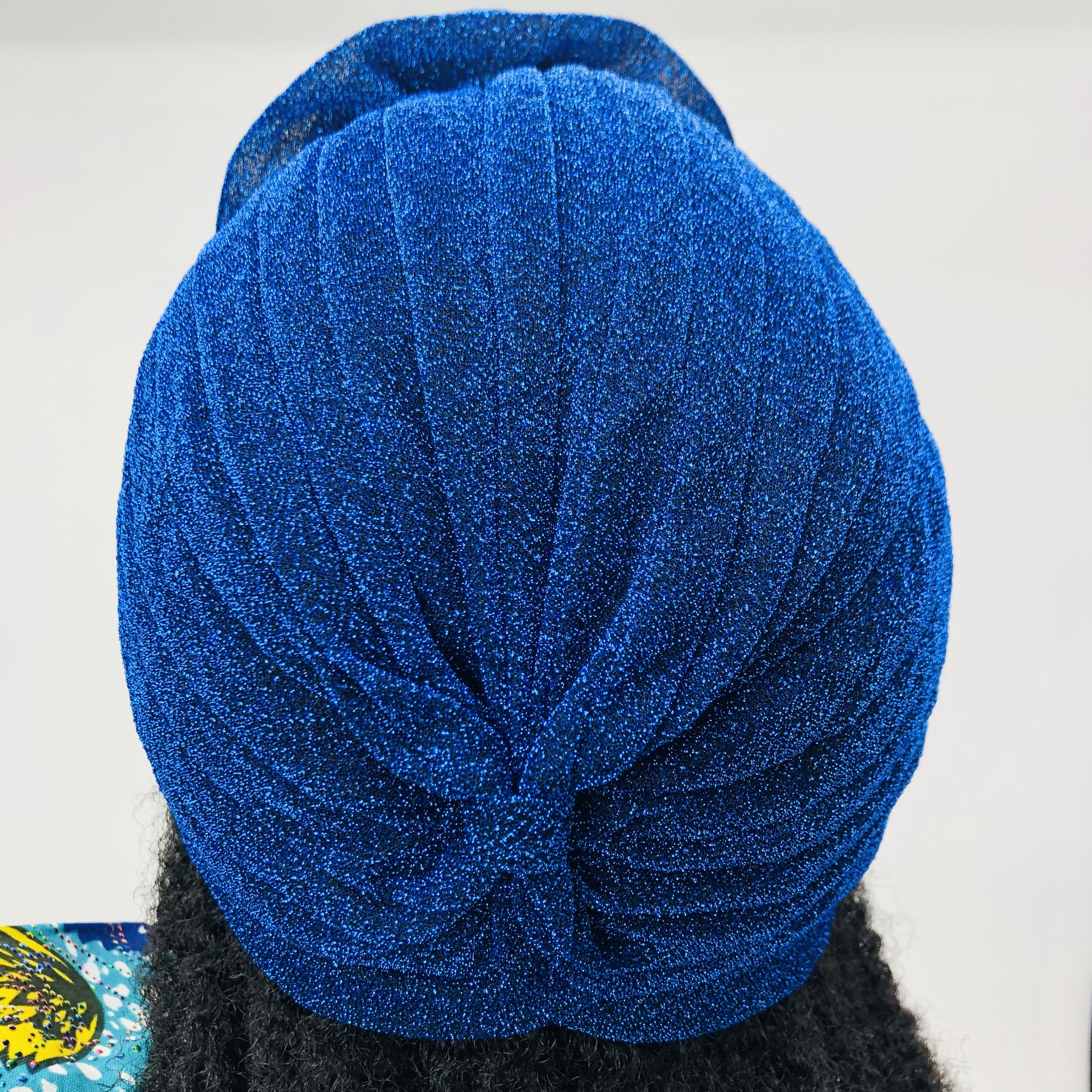 Ruva ready-tied shimmer headwrap - navy blue - Image 3
