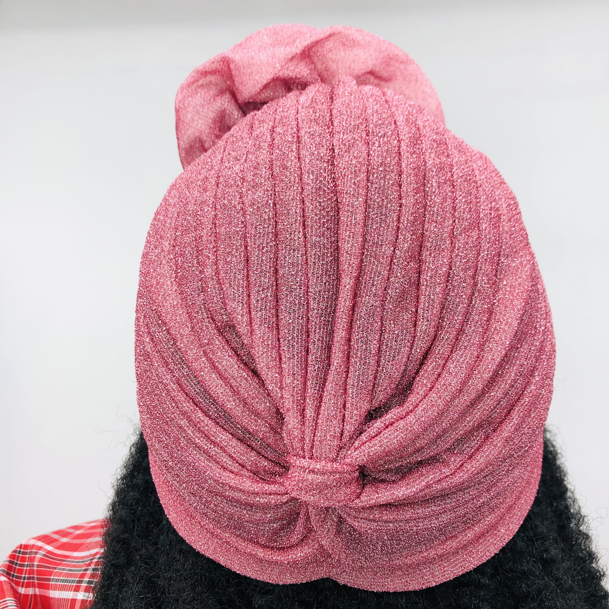Ruva ready-tied shimmer headwrap - pink - Image 7