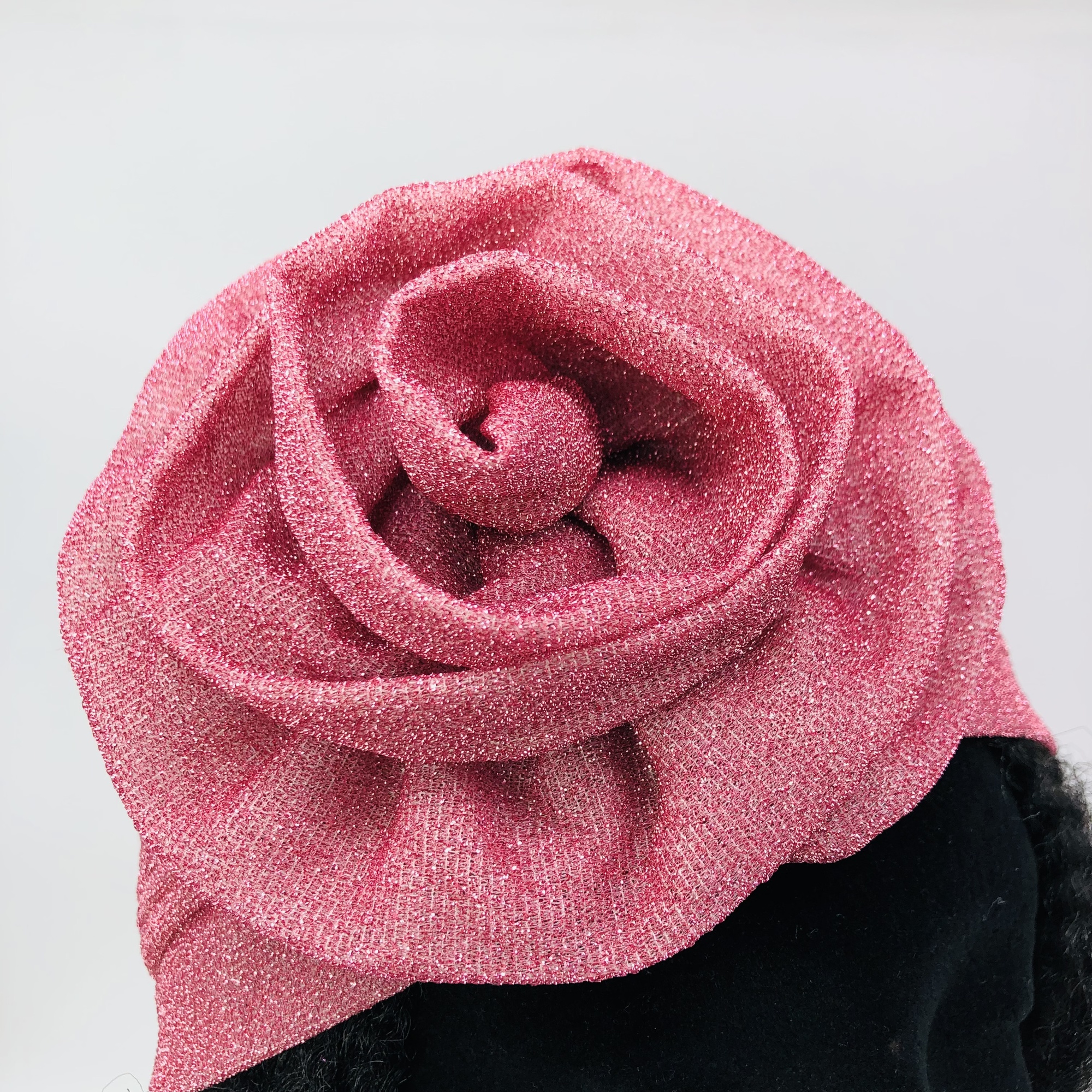 Ruva ready-tied shimmer headwrap - pink - Image 5