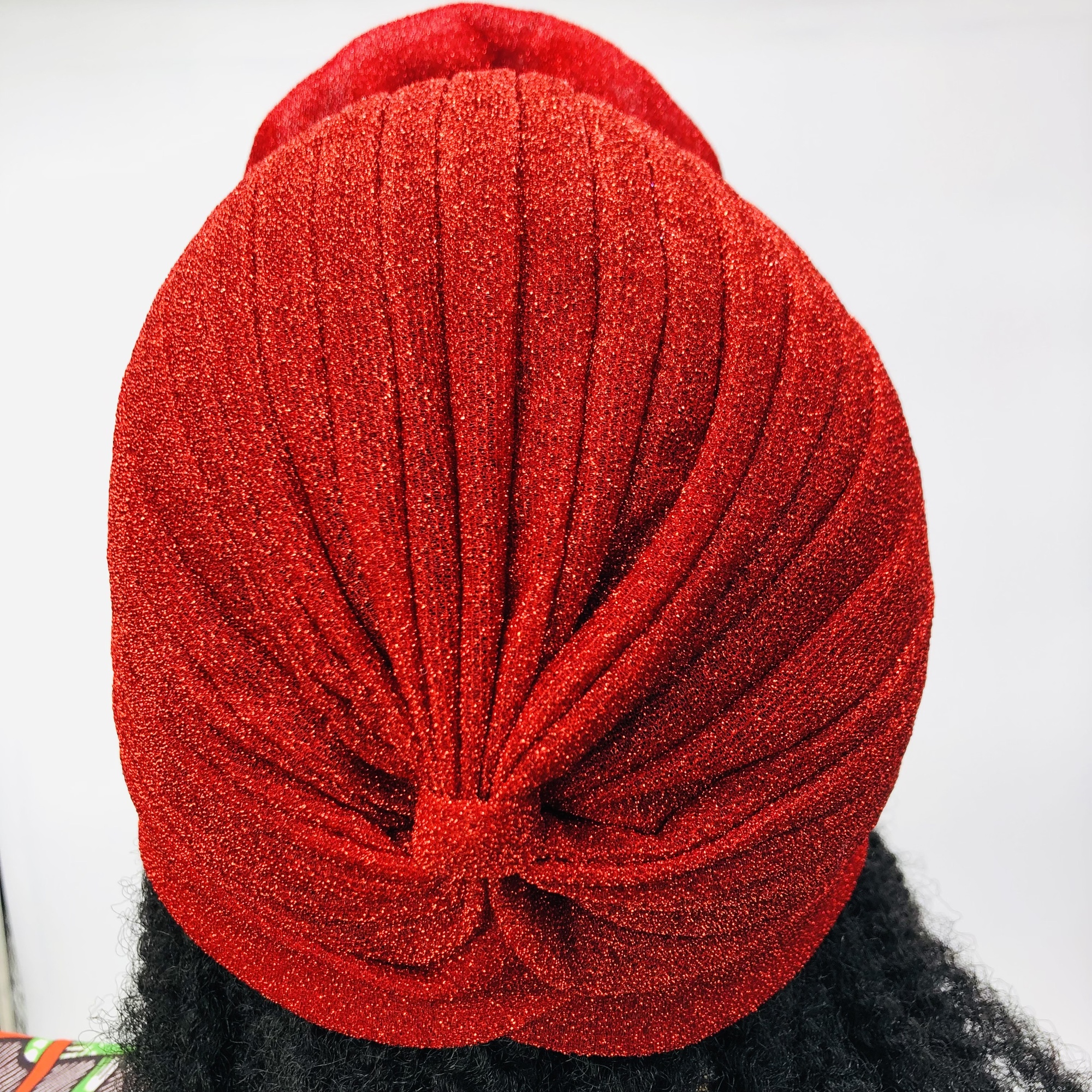 Ruva ready-tied shimmer headwrap - red - Image 5