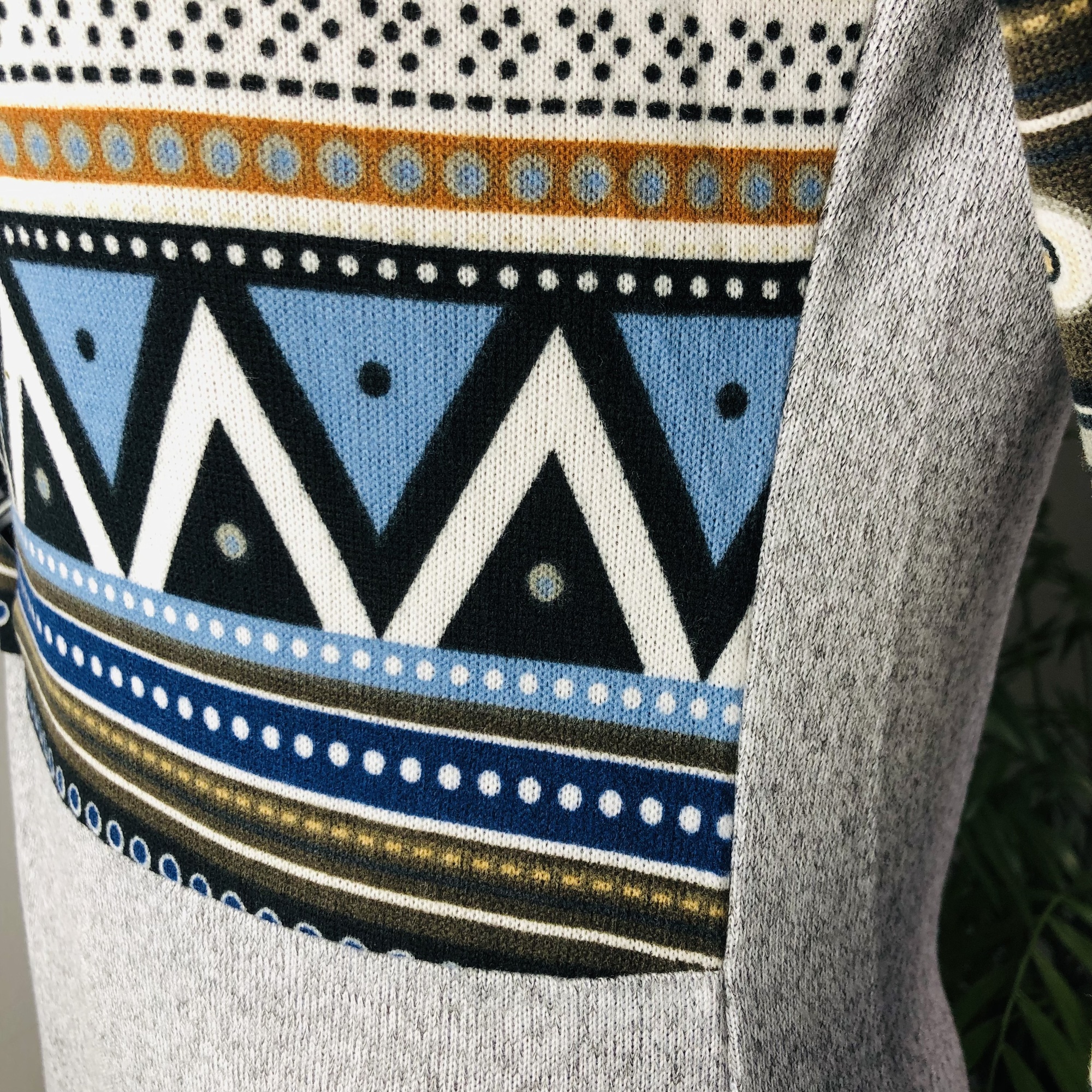 Mabwe African Print Chevron Turtleneck Midi Dress - Image 5
