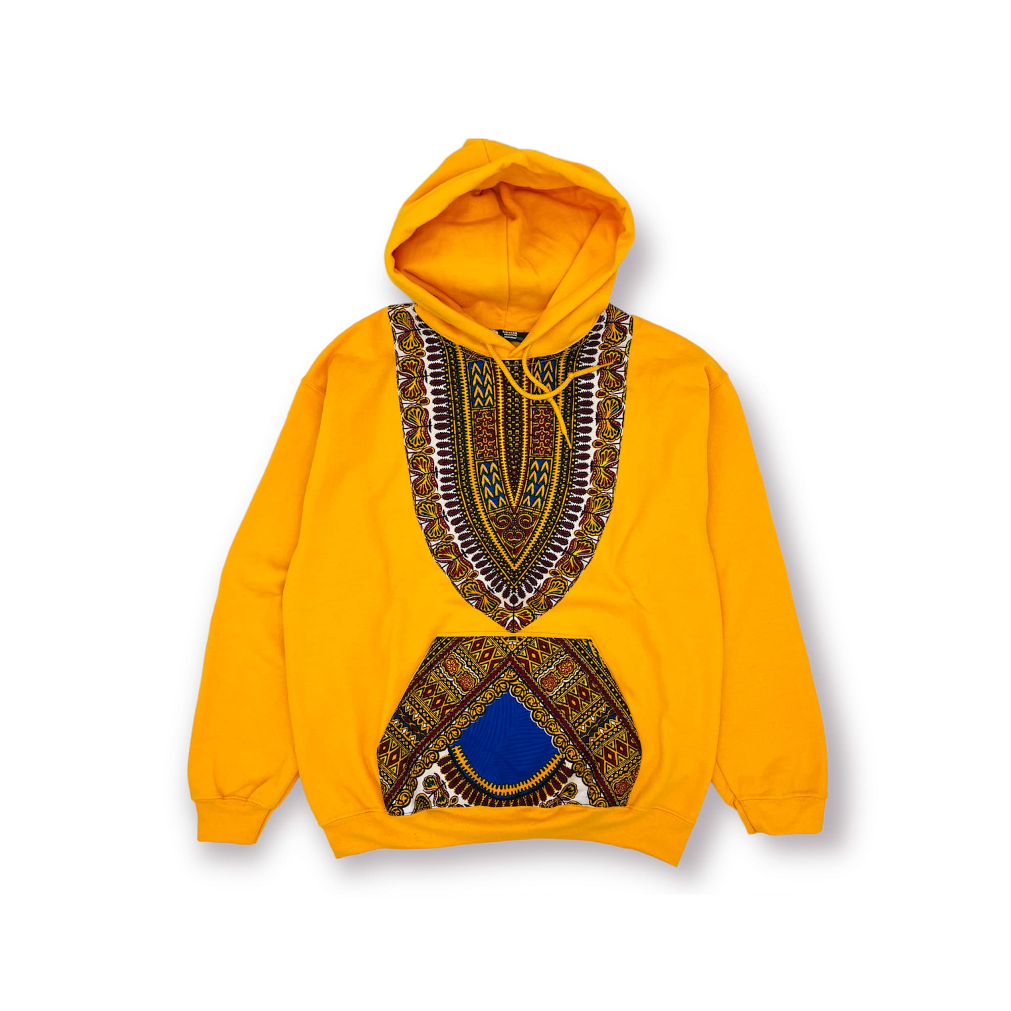 Dashiki African Print Hoodie Yellow Gold Boho Festival Men's Sweatshirt